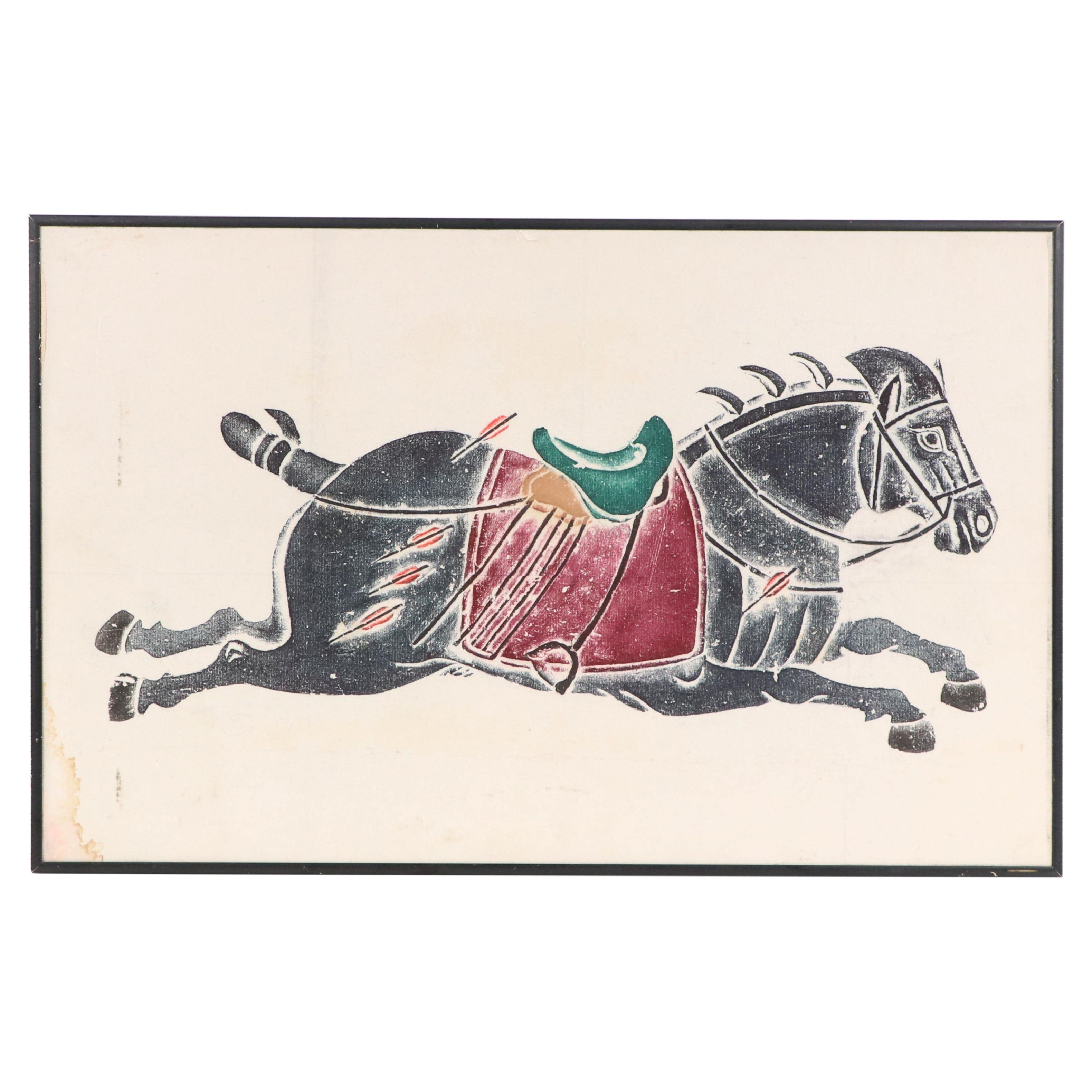Relief Print of Running Horse