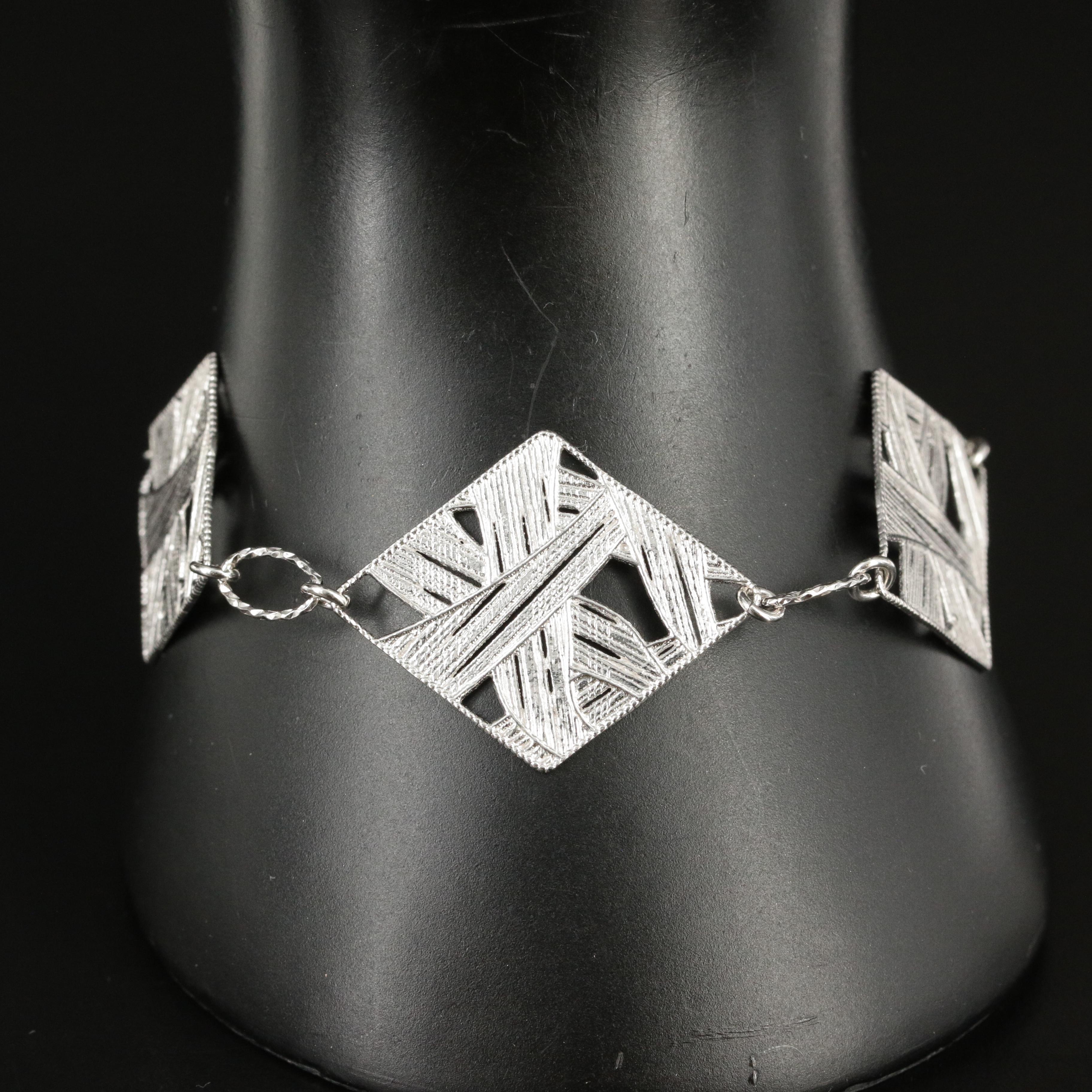 Sterling Openwork Panel Bracelet
