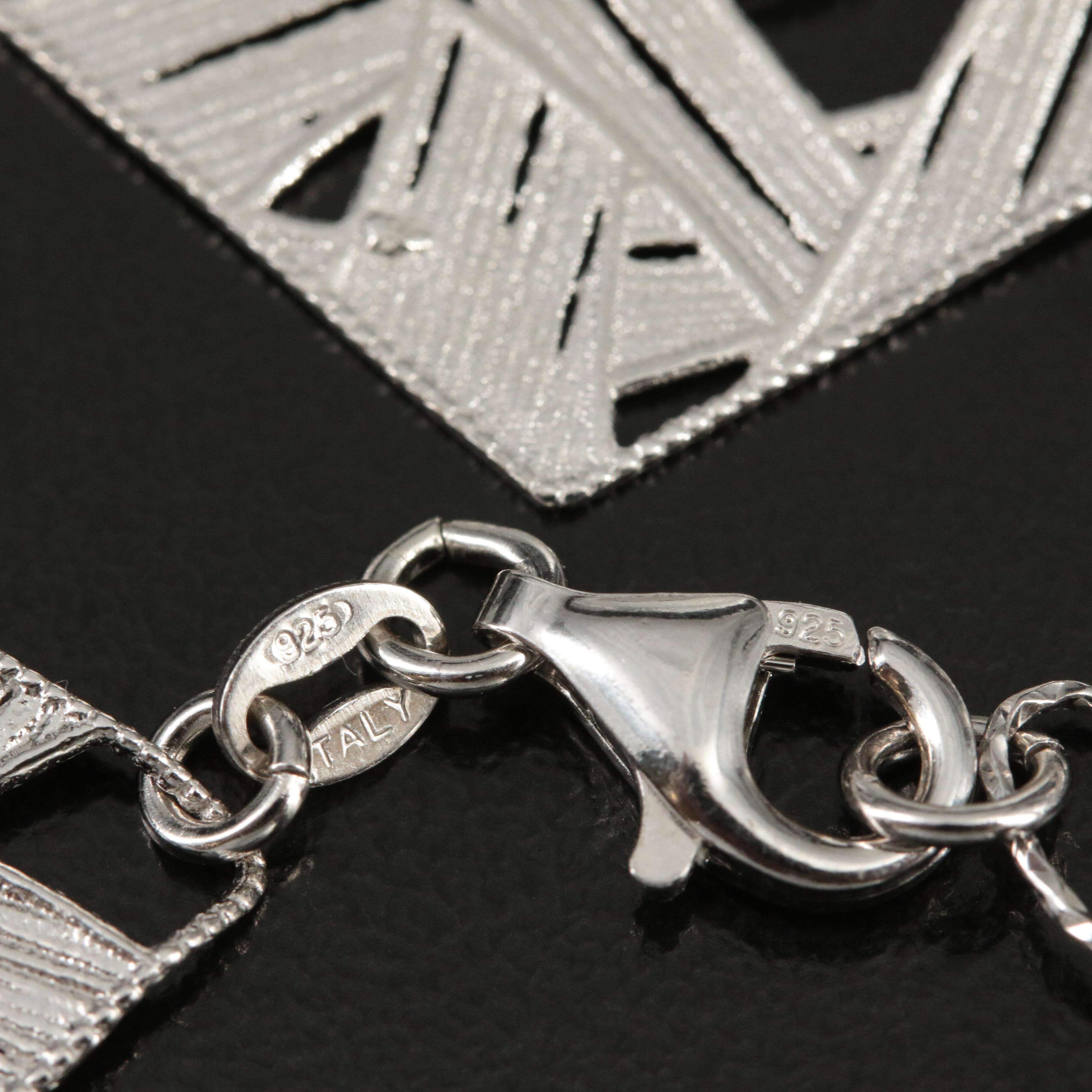 Sterling Openwork Panel Bracelet