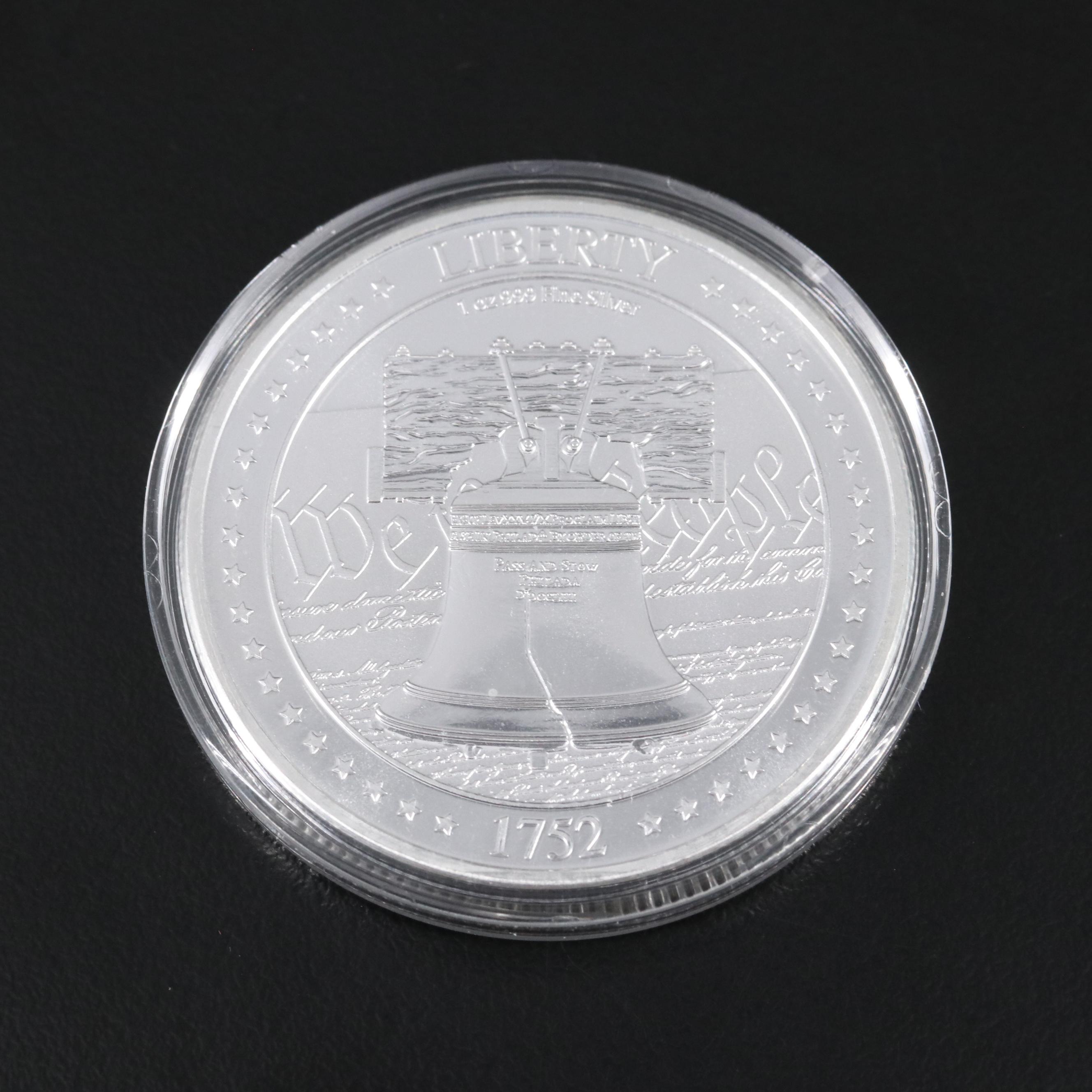 Ten 2022 NIUE $2 Liberty Bell One Troy Ounce .999 Silver coins