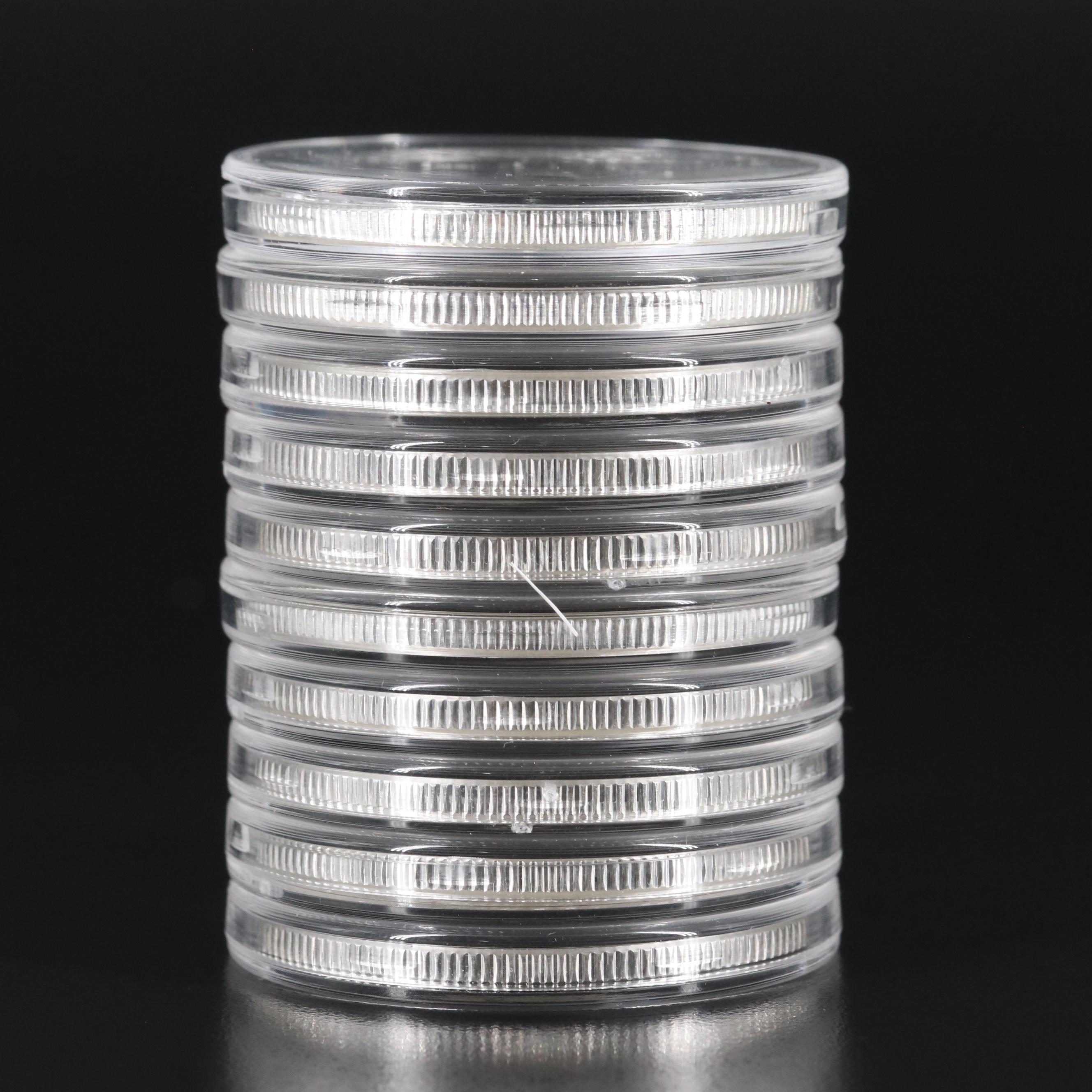 Ten 2022 NIUE $2 Liberty Bell One Troy Ounce .999 Silver coins