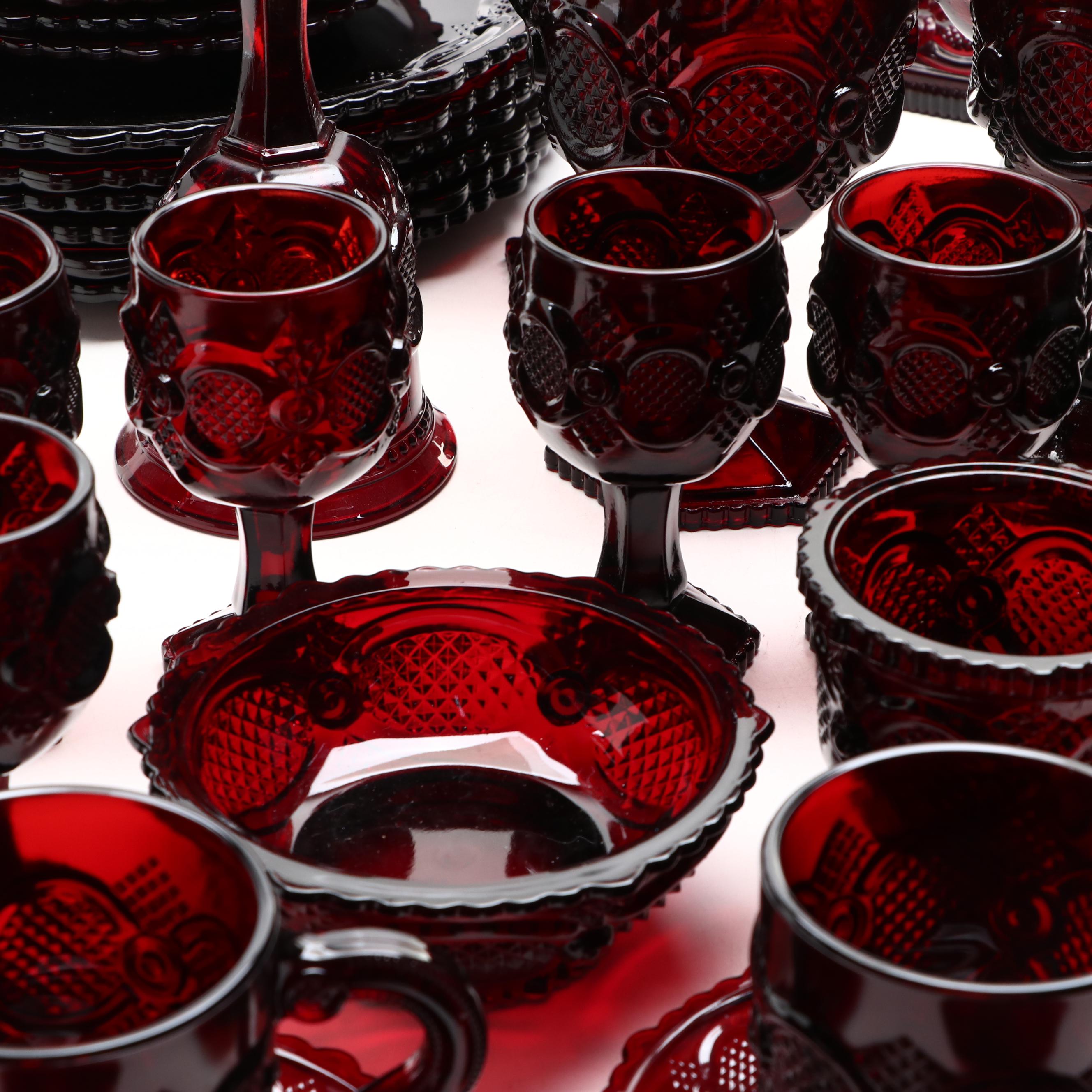 Avon Cape Cod Ruby Glass Collection