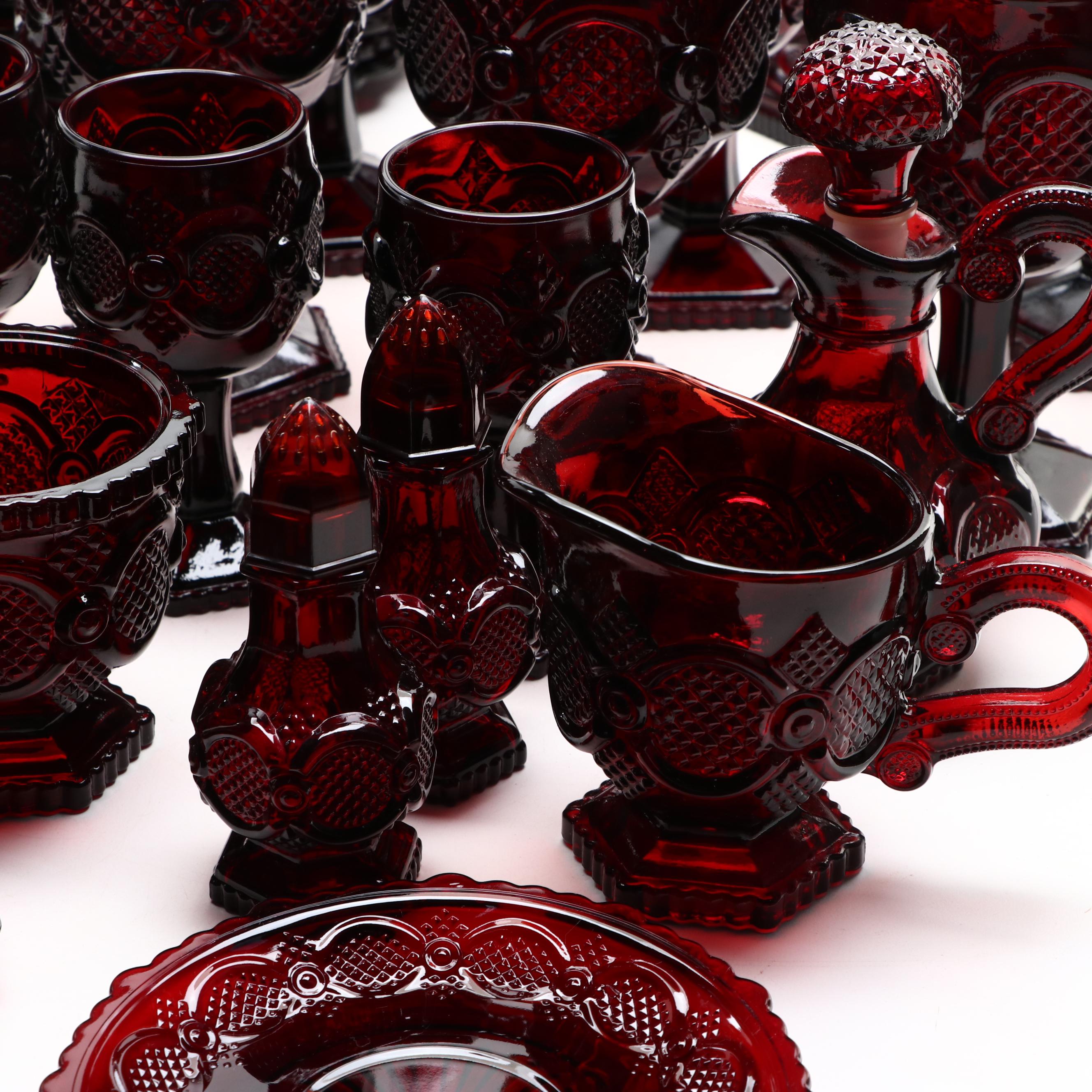 Avon Cape Cod Ruby Glass Collection