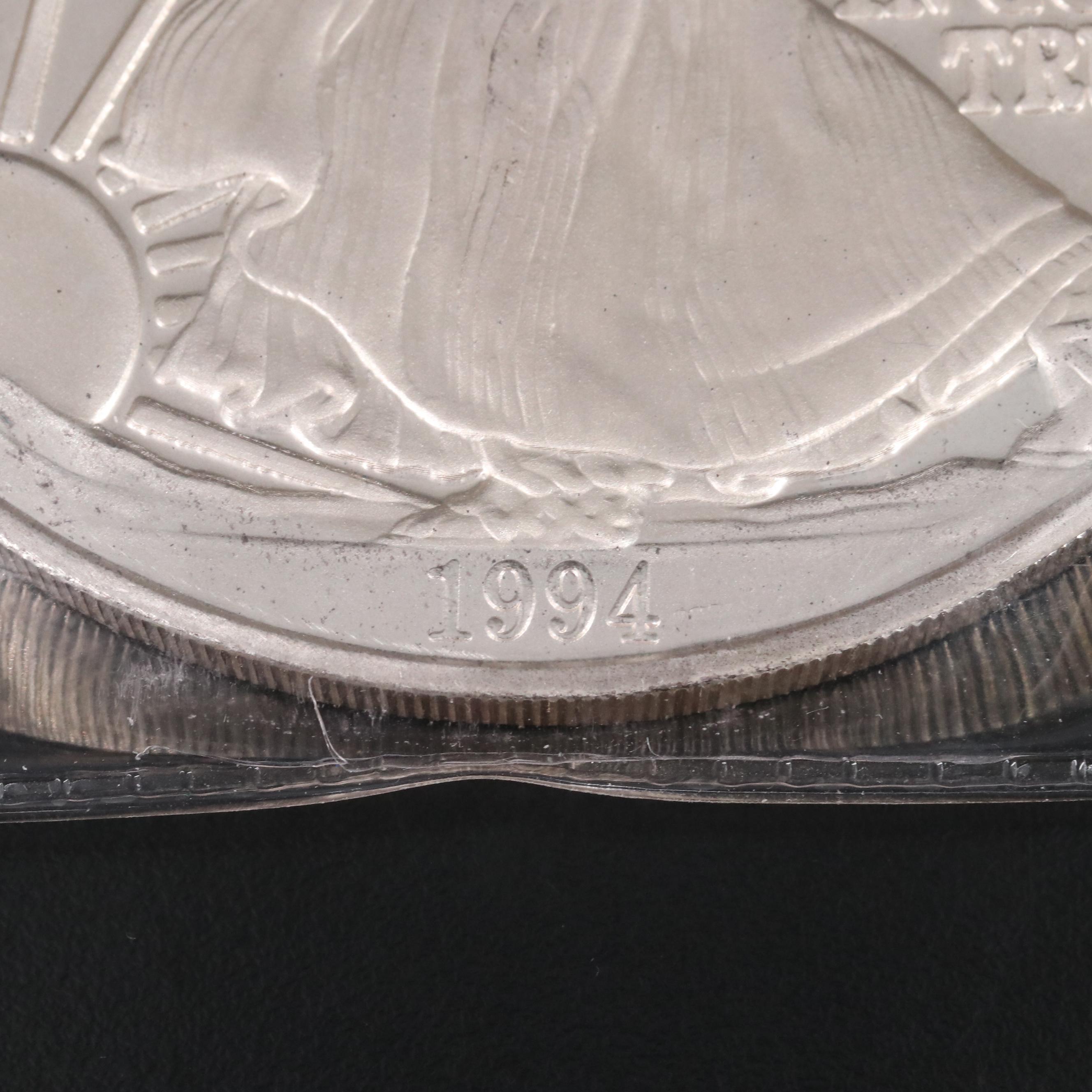 1994 One Troy Pound Silver Bullion Round