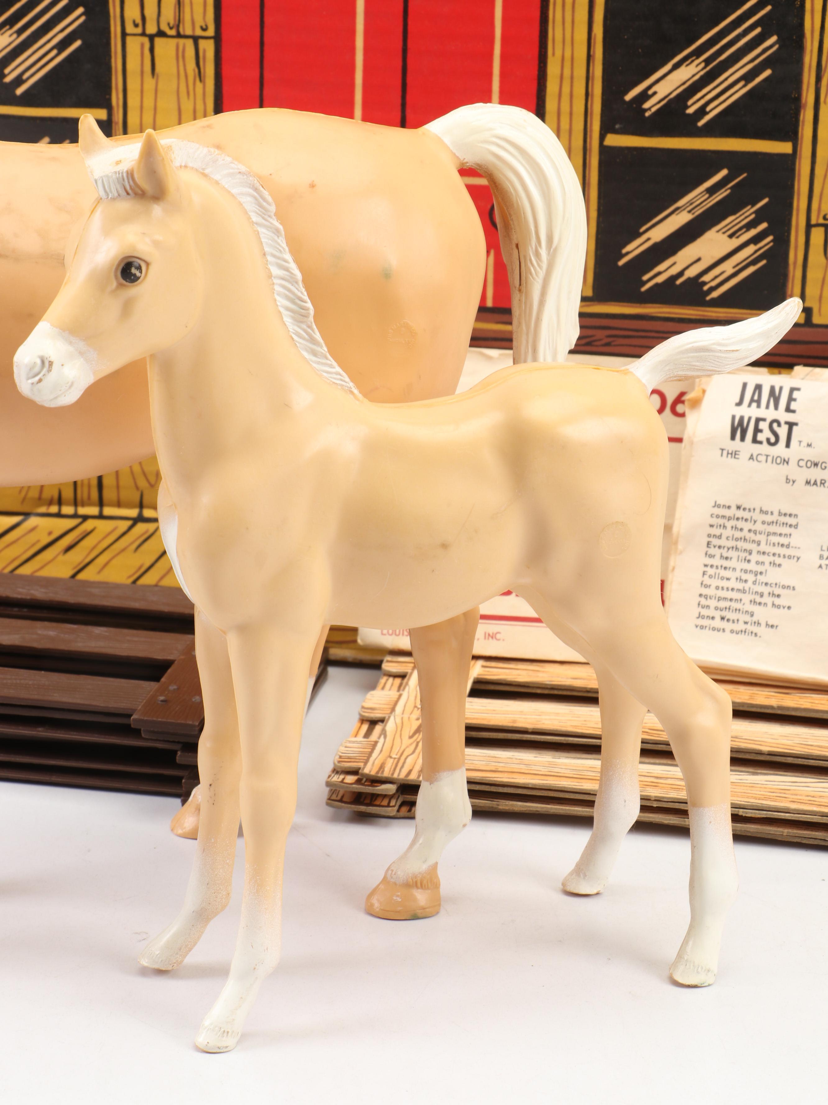 Louis Marx Toys "Johnny West" Ranch Buildings, Animals and Accessories