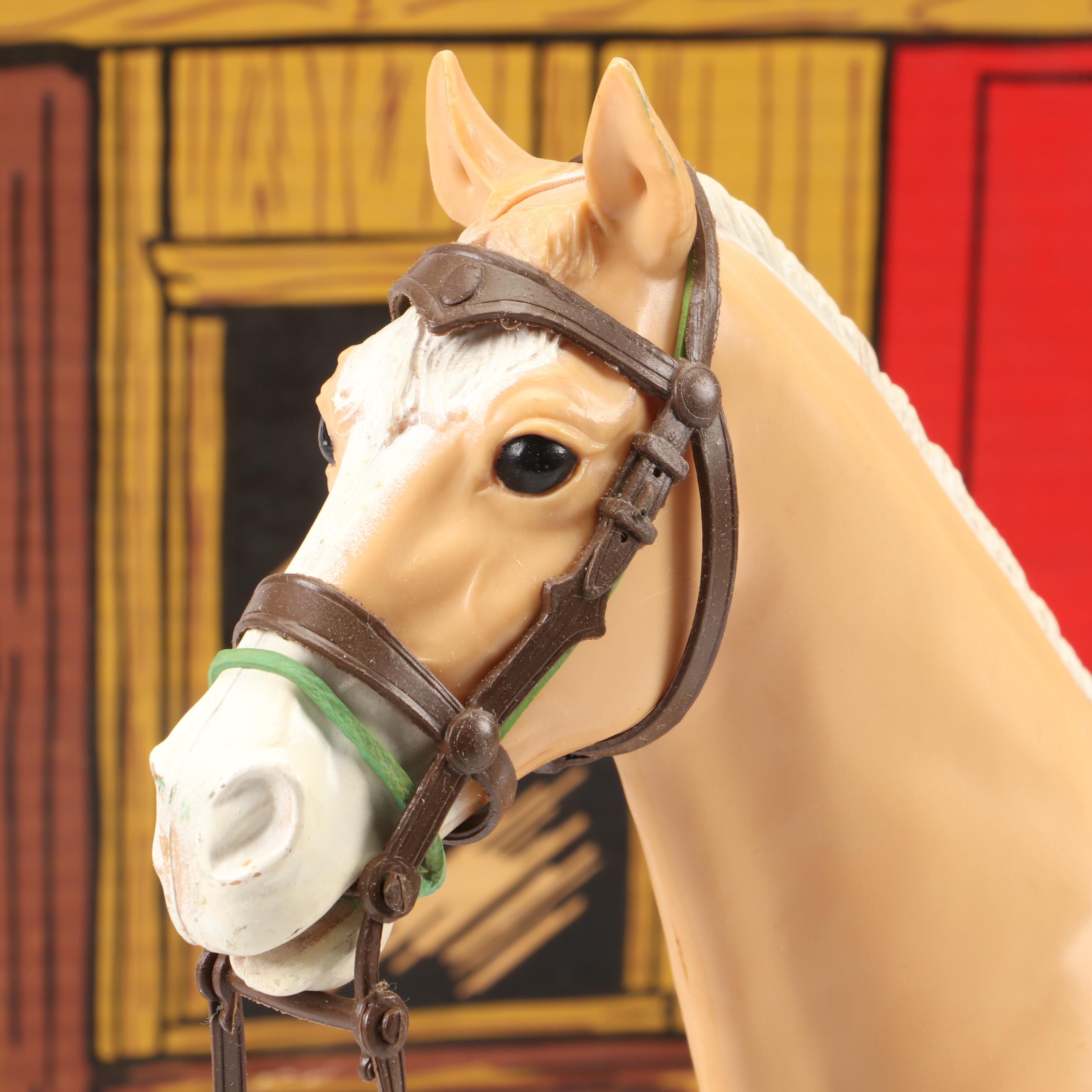 Louis Marx Toys "Johnny West" Ranch Buildings, Animals and Accessories