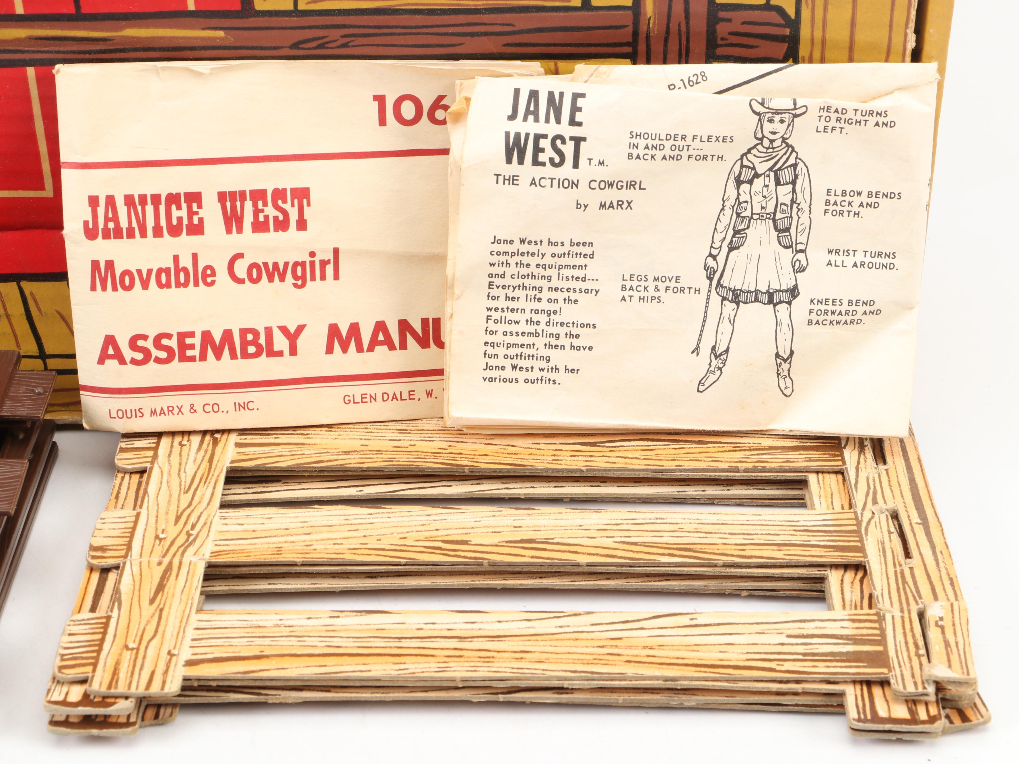 Louis Marx Toys "Johnny West" Ranch Buildings, Animals and Accessories