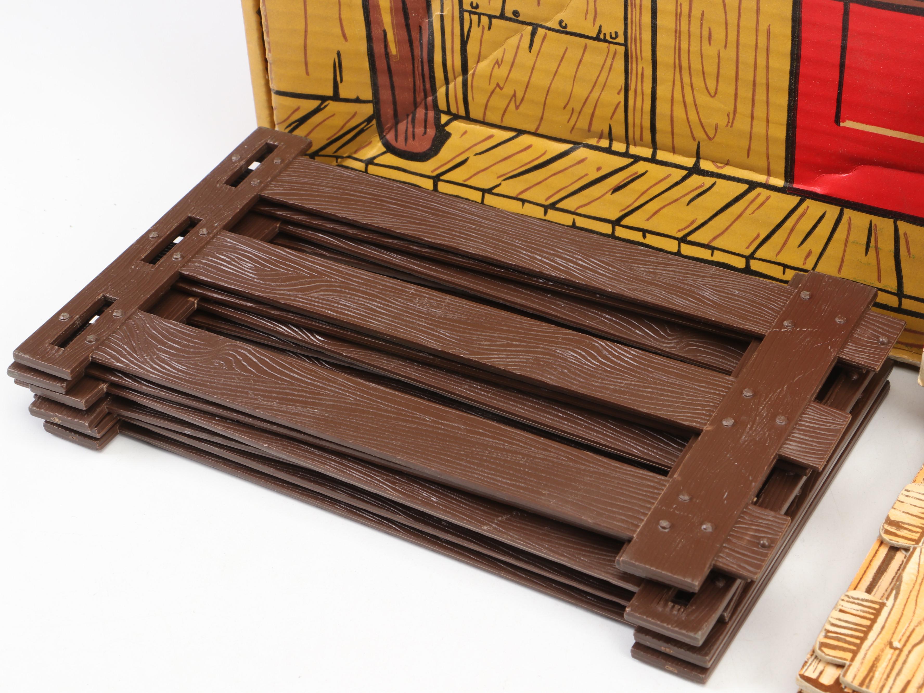 Louis Marx Toys "Johnny West" Ranch Buildings, Animals and Accessories