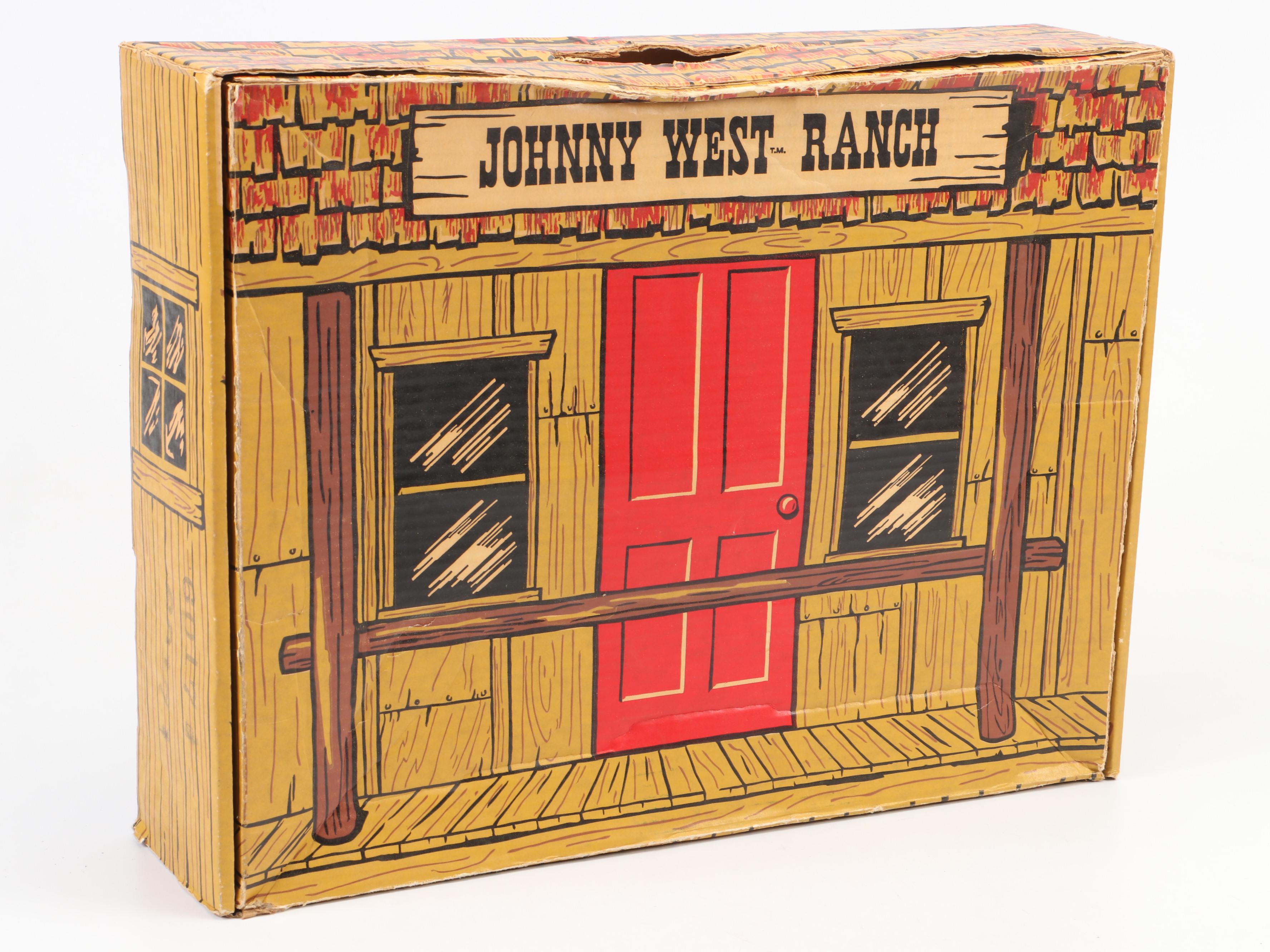 Louis Marx Toys "Johnny West" Ranch Buildings, Animals and Accessories
