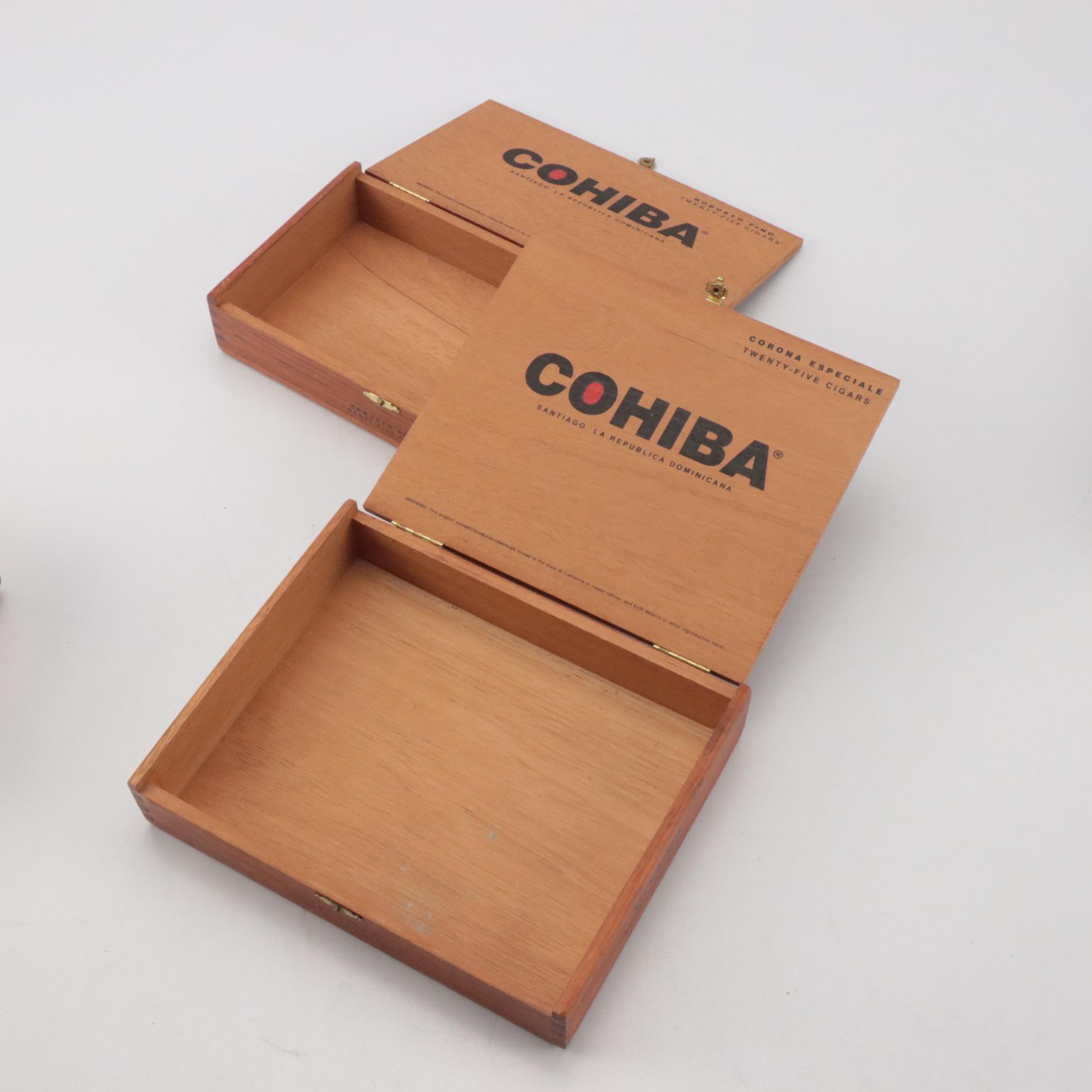 Cohiba, Padrón, and Tabacalera A. Fuente y Cia. Wooden Cigar Boxes