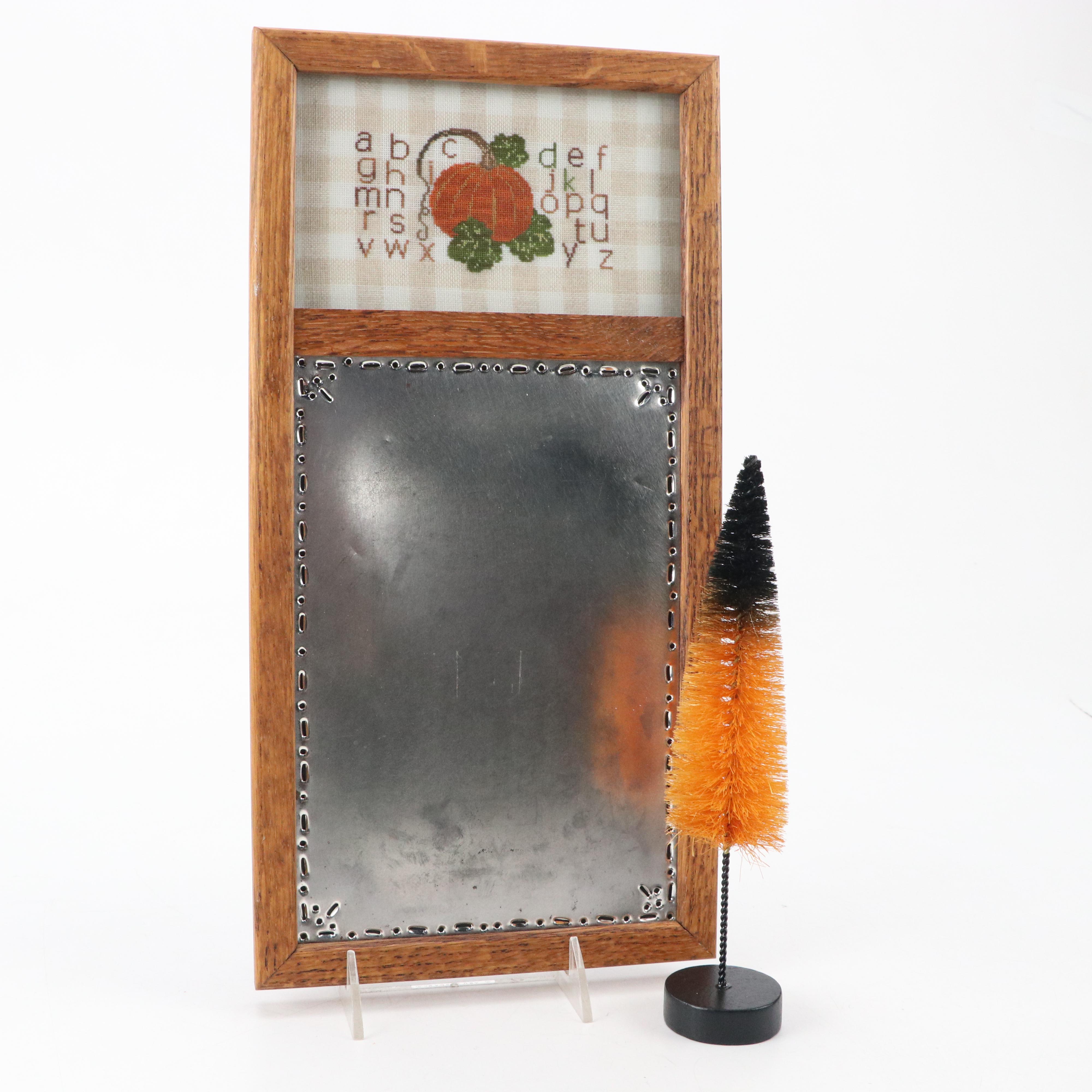 Danforth Pewter Oil Lamp with Other Pewterware and Seasonal Décor