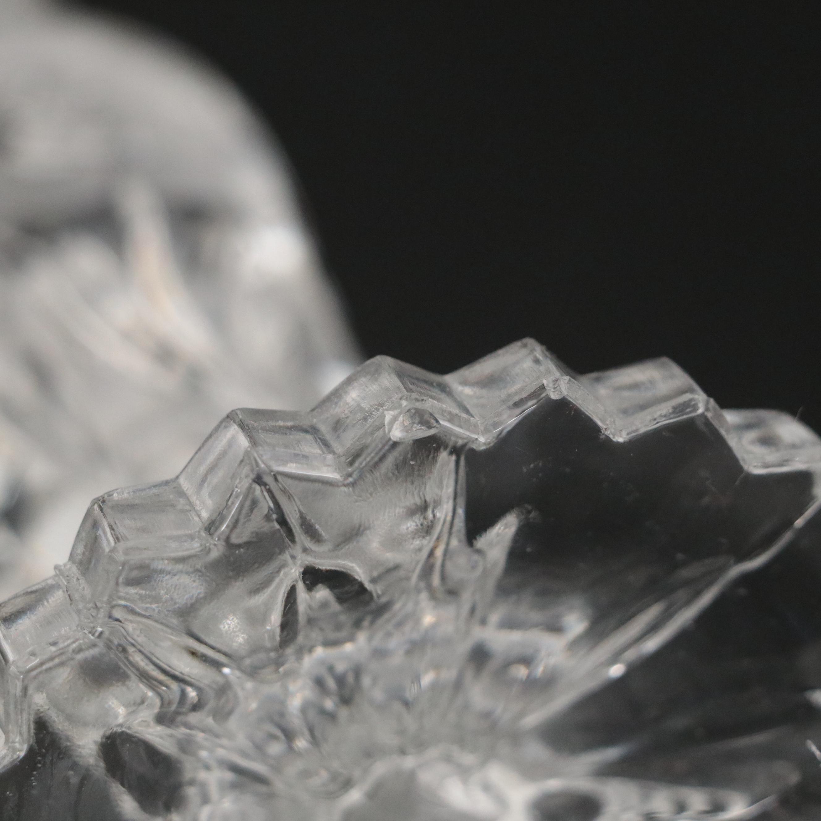 Floral Motif Wheel Engraved Candy Jar and Candlesticks with More Glass Décor