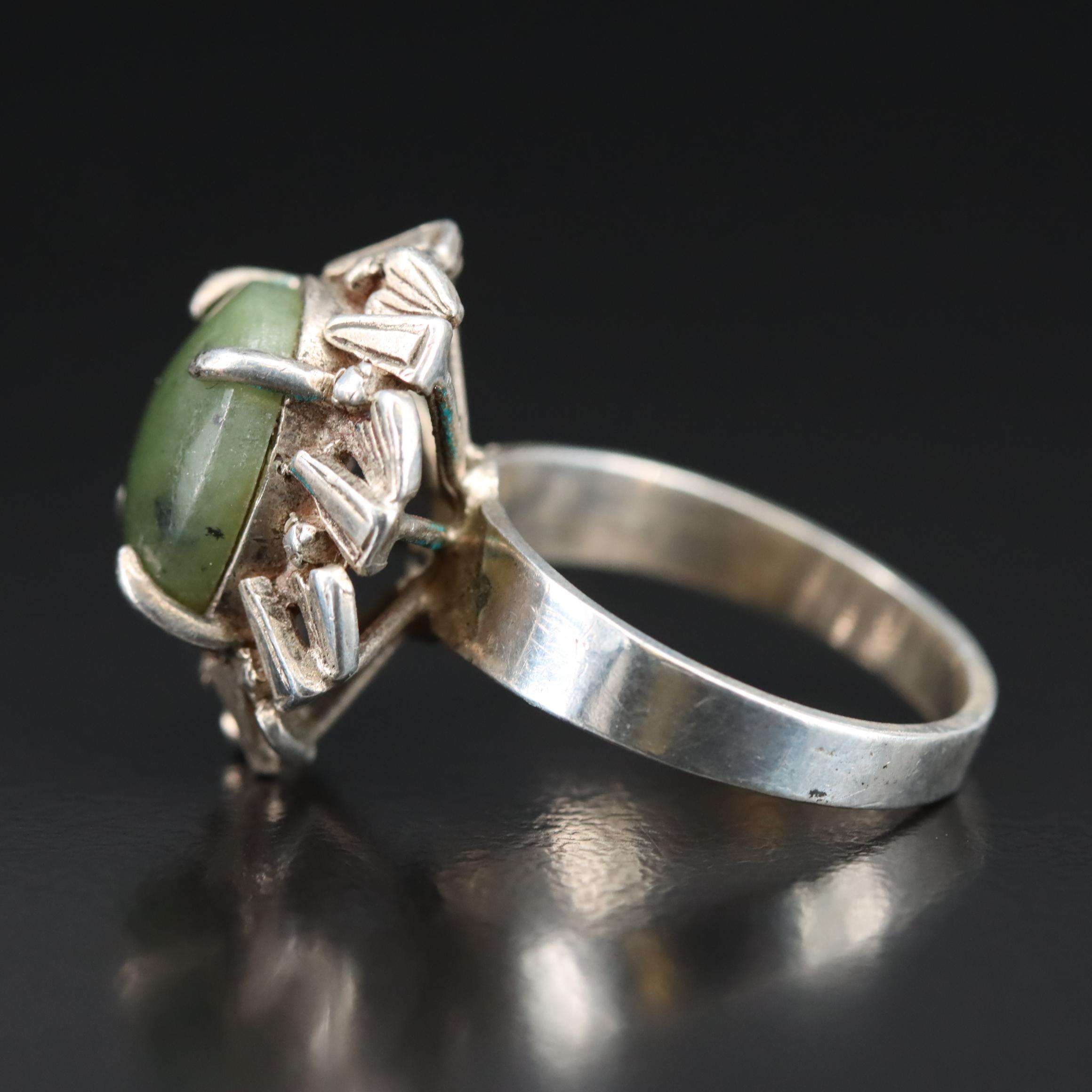 Sterling Nephrite Ring