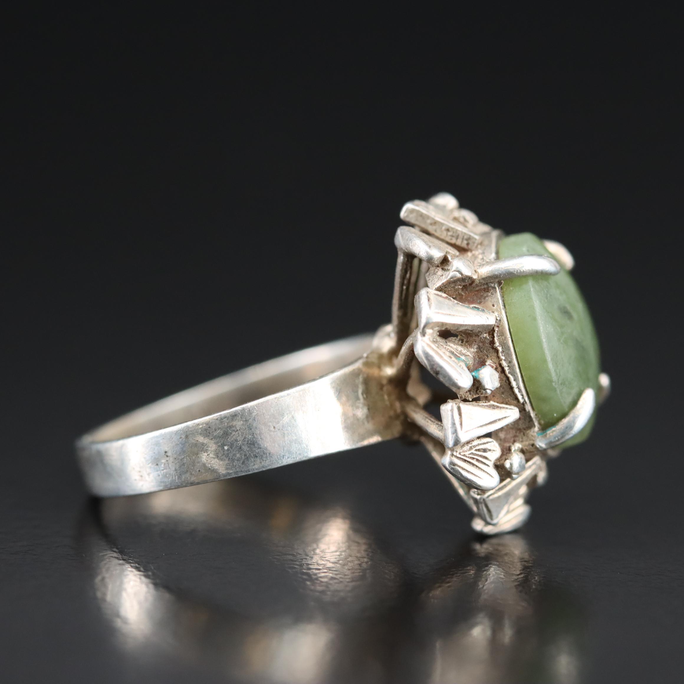Sterling Nephrite Ring