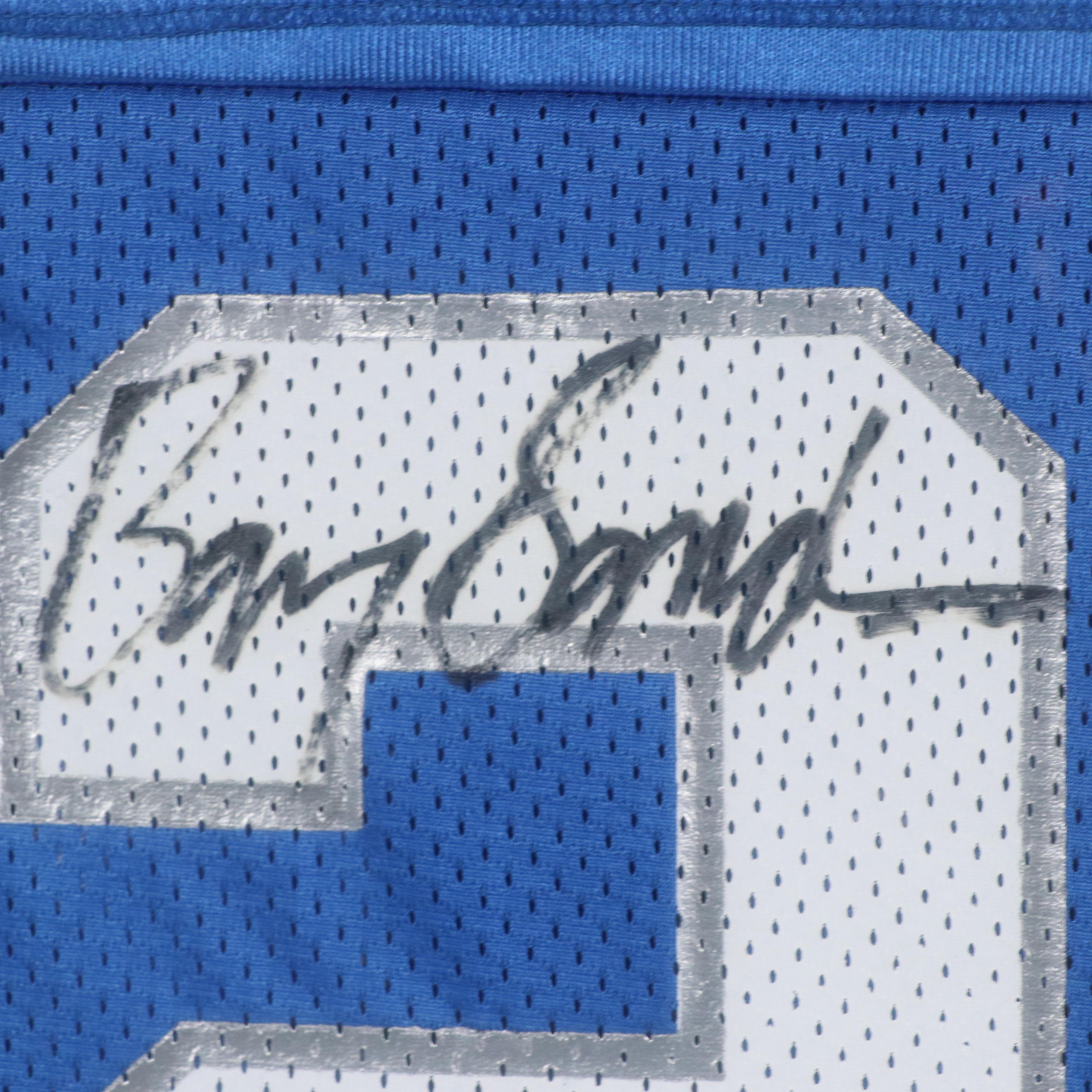 Barry Sanders Signed Detroit Lions Jersey in Matted Frame