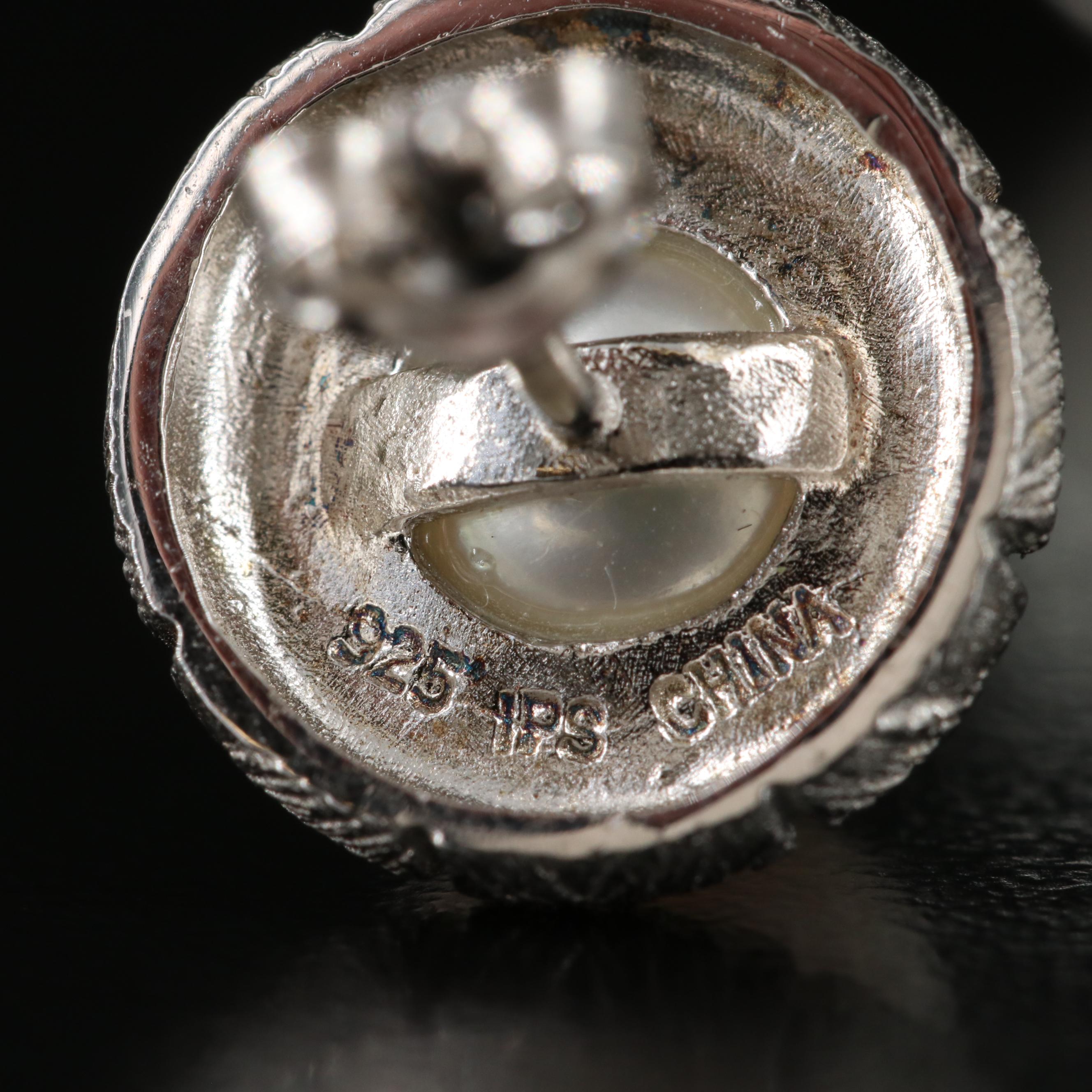 Pearl Button Earrings