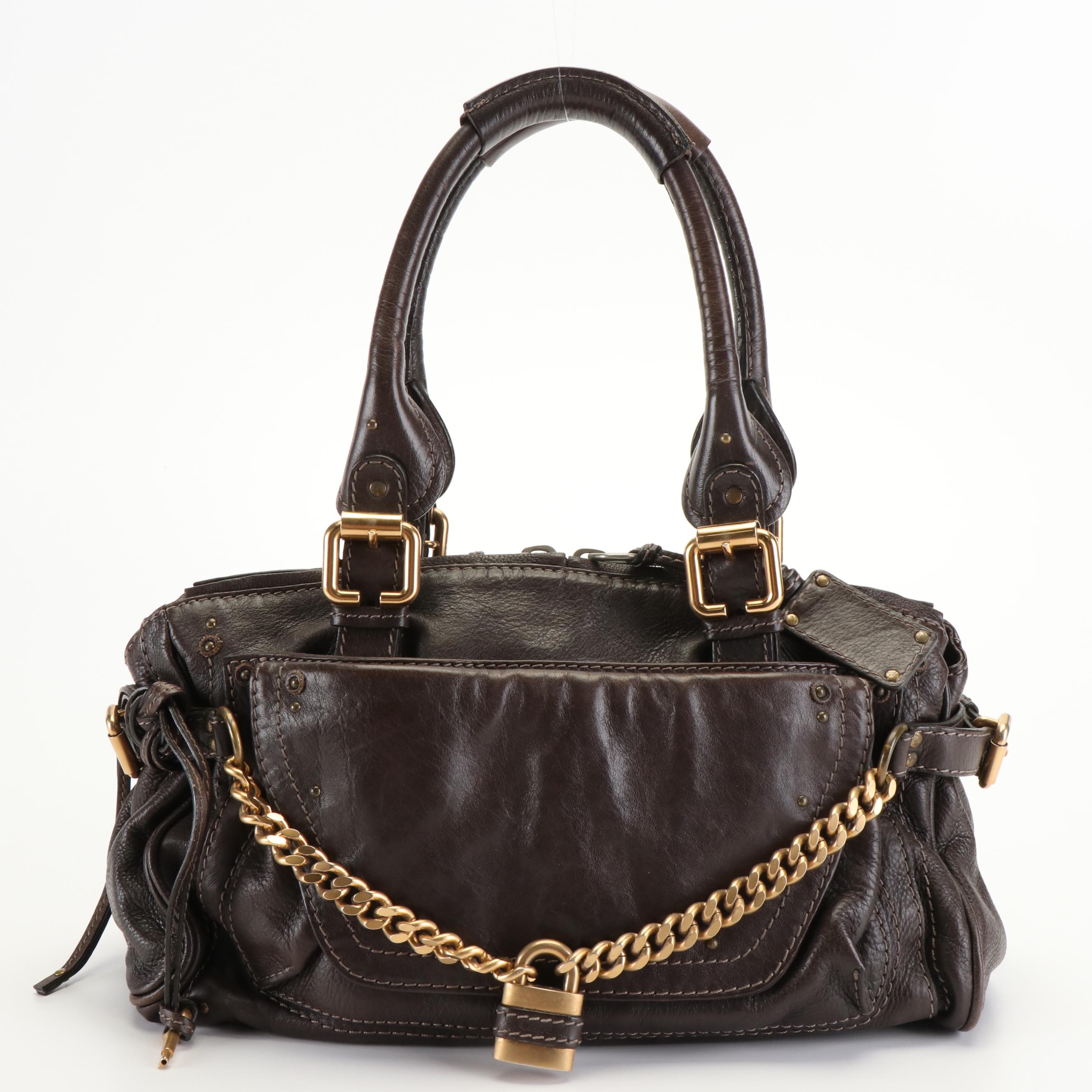 Chloé Paddington Chain Handbag  in Brown Leather