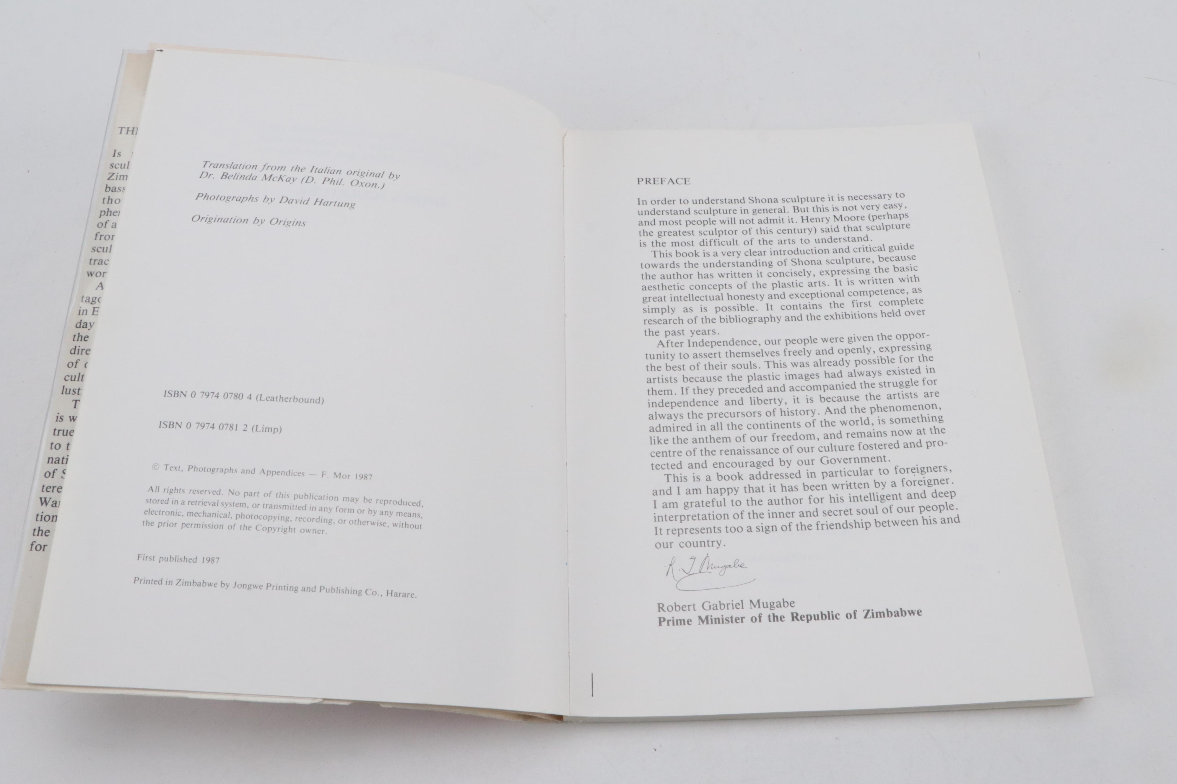 Henry Munyaradzi Soapstone "Bush Man" With Subject Book "Shona Sculpture", 1980s