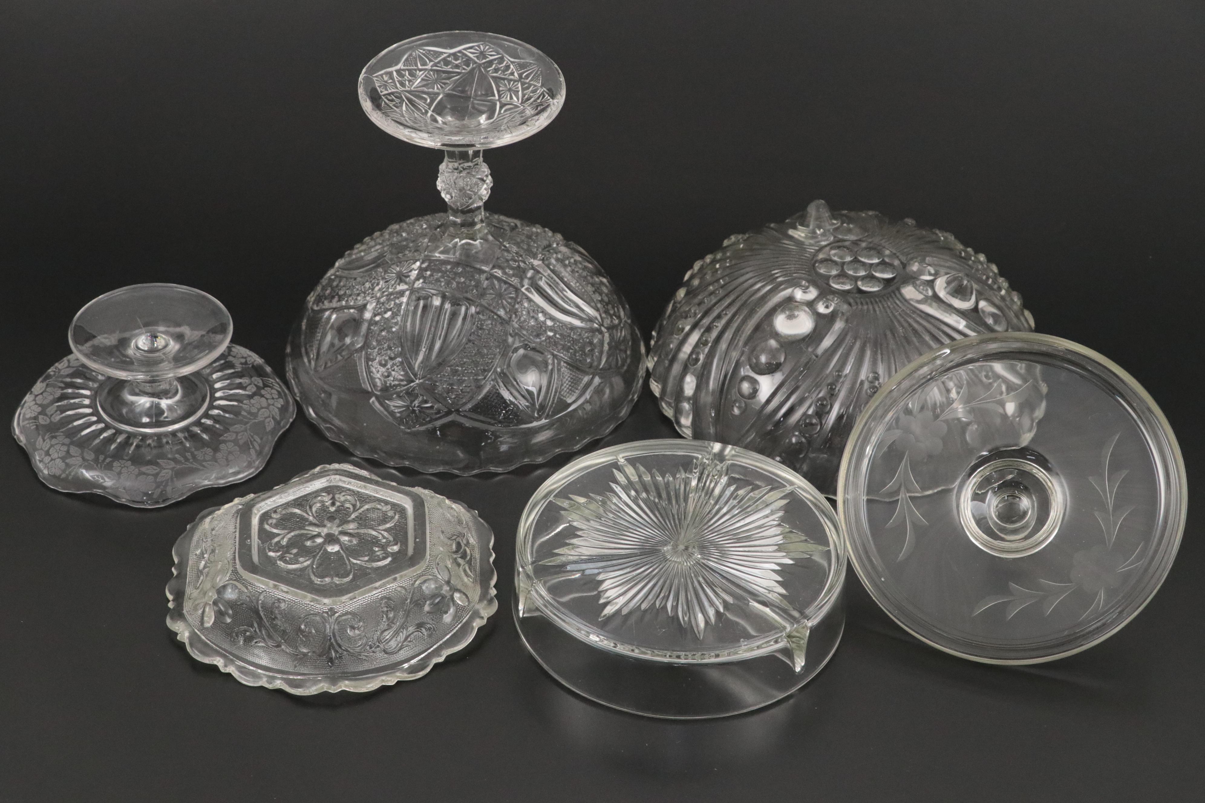 Bryce, Higbee & Co. EAPG "Anon" Compote with Other Glass and Crystal Tableware