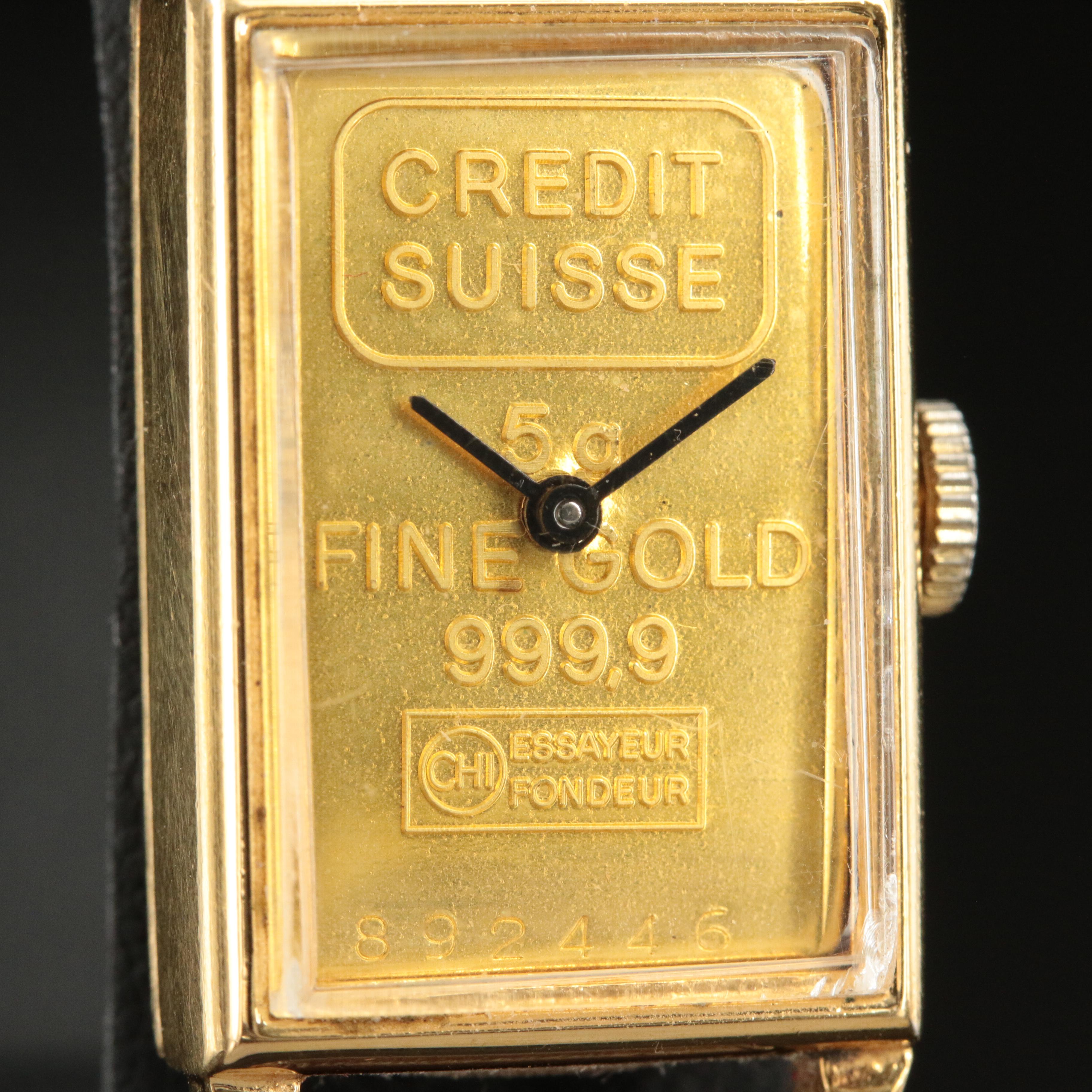 Credit Suisse Fine Gold Ingot Watch Dial Watch