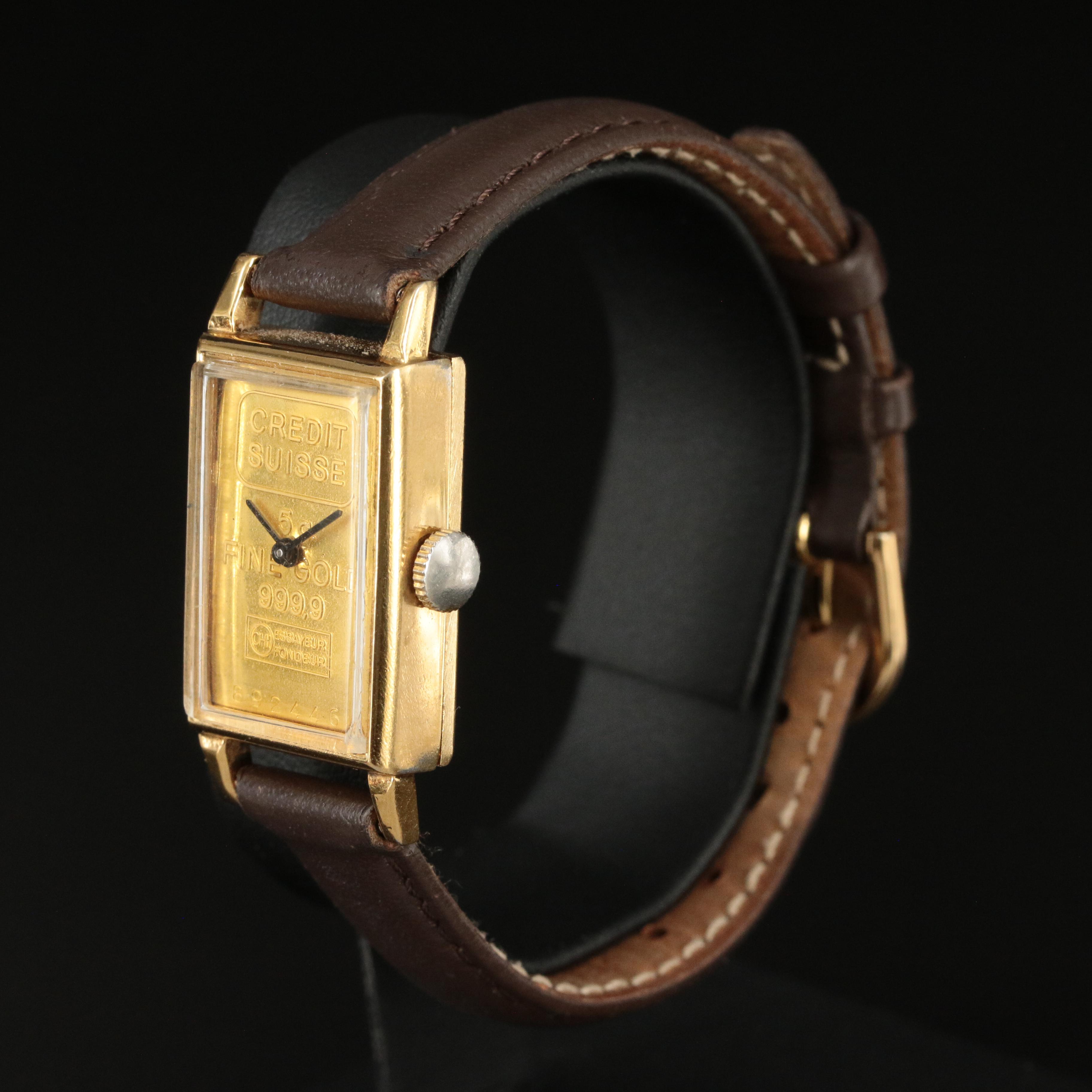 Credit Suisse Fine Gold Ingot Watch Dial Watch