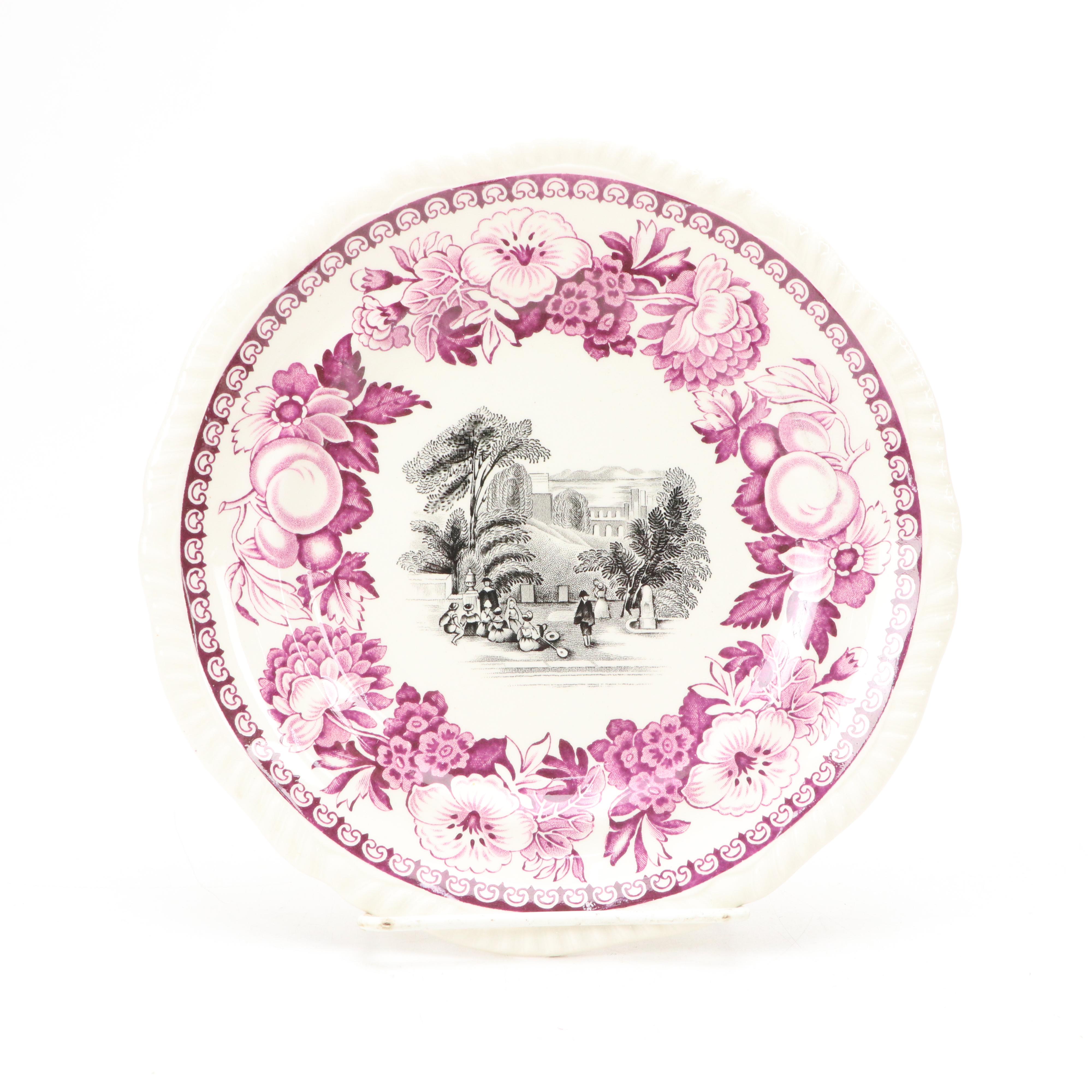 Royal Staffordshire "Tonquin Red Pink" Transferware Plate with More