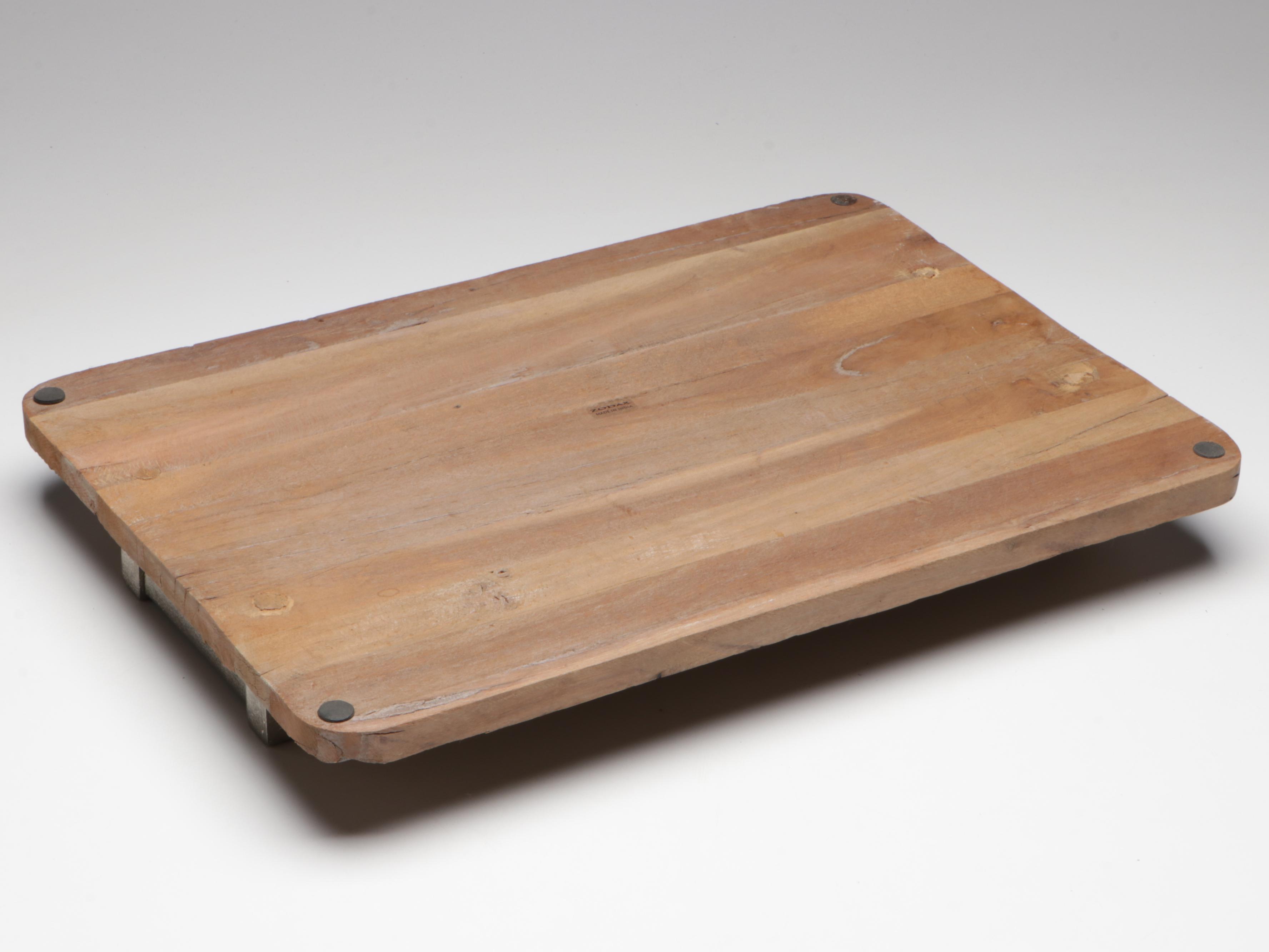 Zodak Wood Tray with Grape Motif Glass Hock Glasses and More