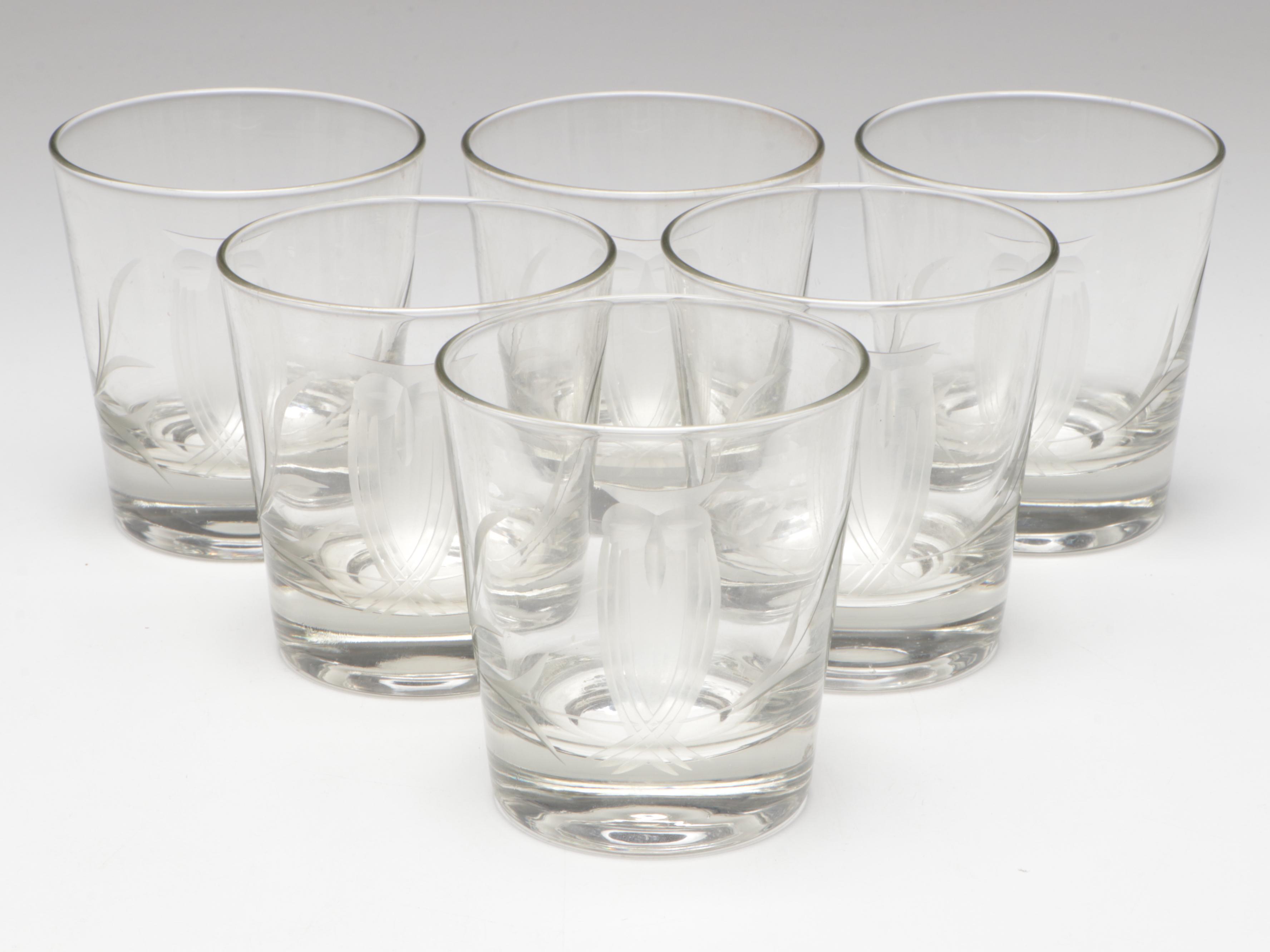 Zodak Wood Tray with Grape Motif Glass Hock Glasses and More