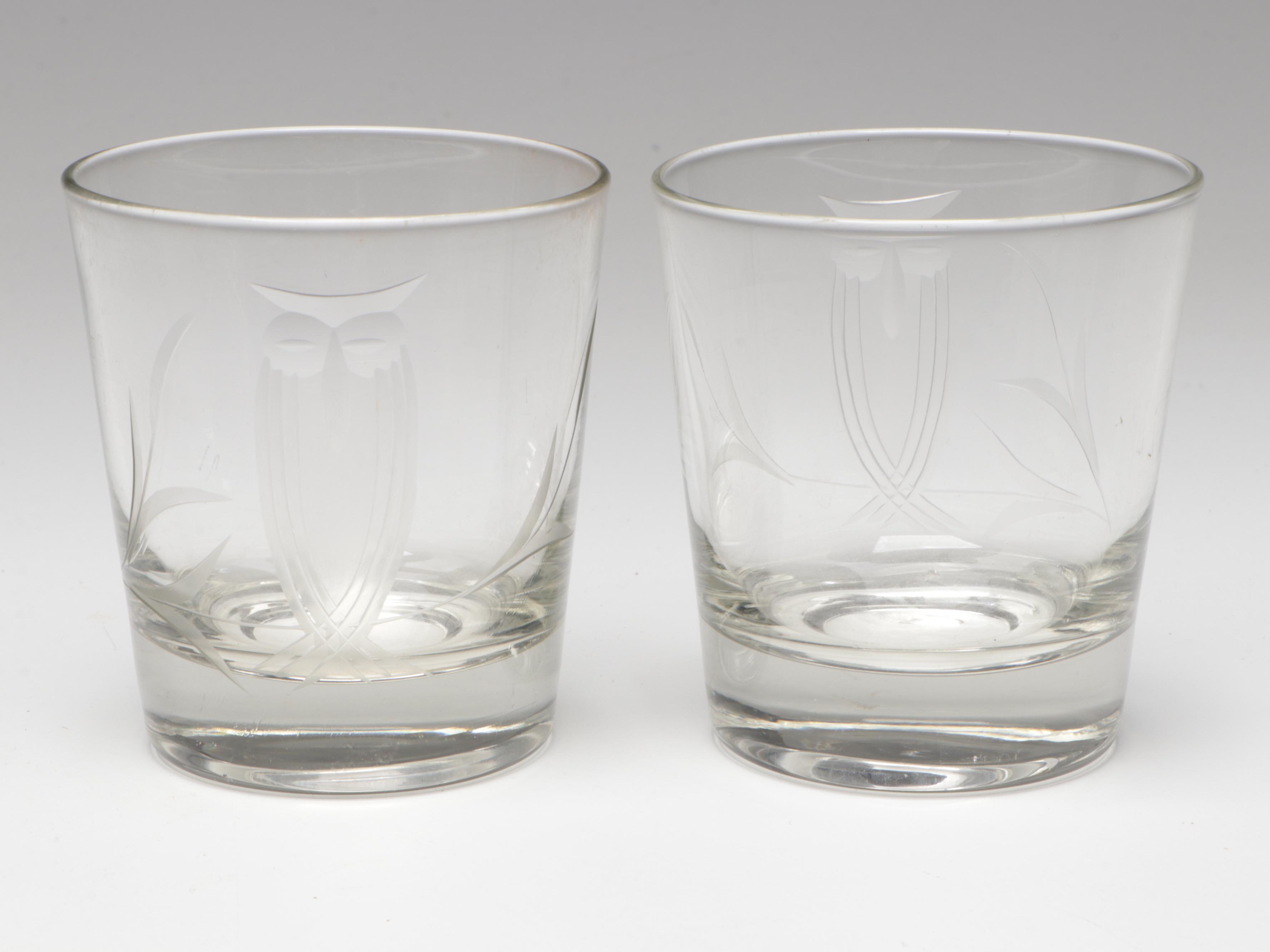 Zodak Wood Tray with Grape Motif Glass Hock Glasses and More