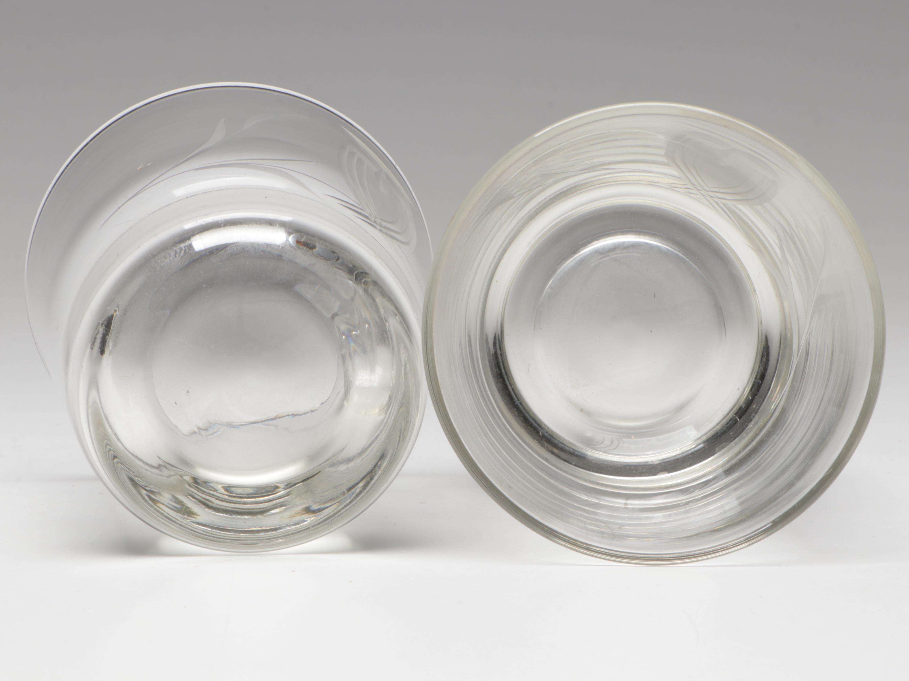 Zodak Wood Tray with Grape Motif Glass Hock Glasses and More