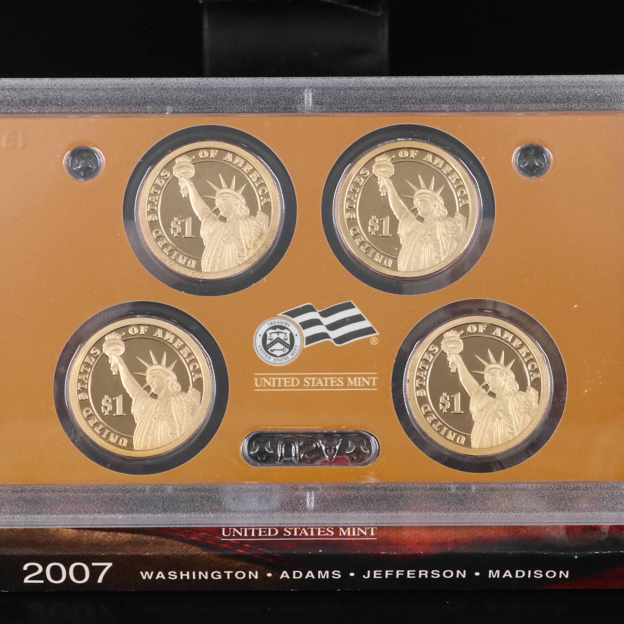 Ten U.S. Presidential Dollar Proof Sets