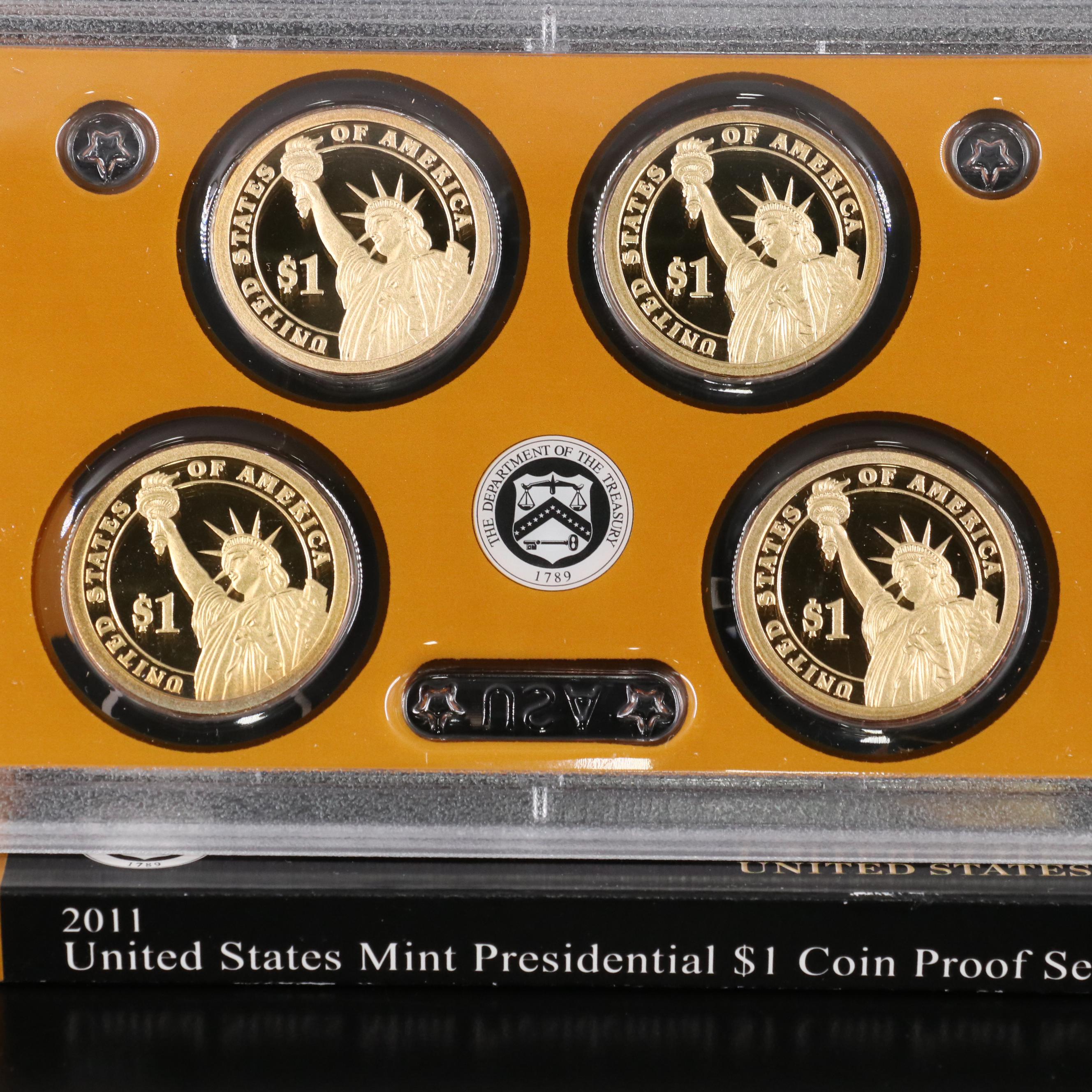 Ten U.S. Presidential Dollar Proof Sets