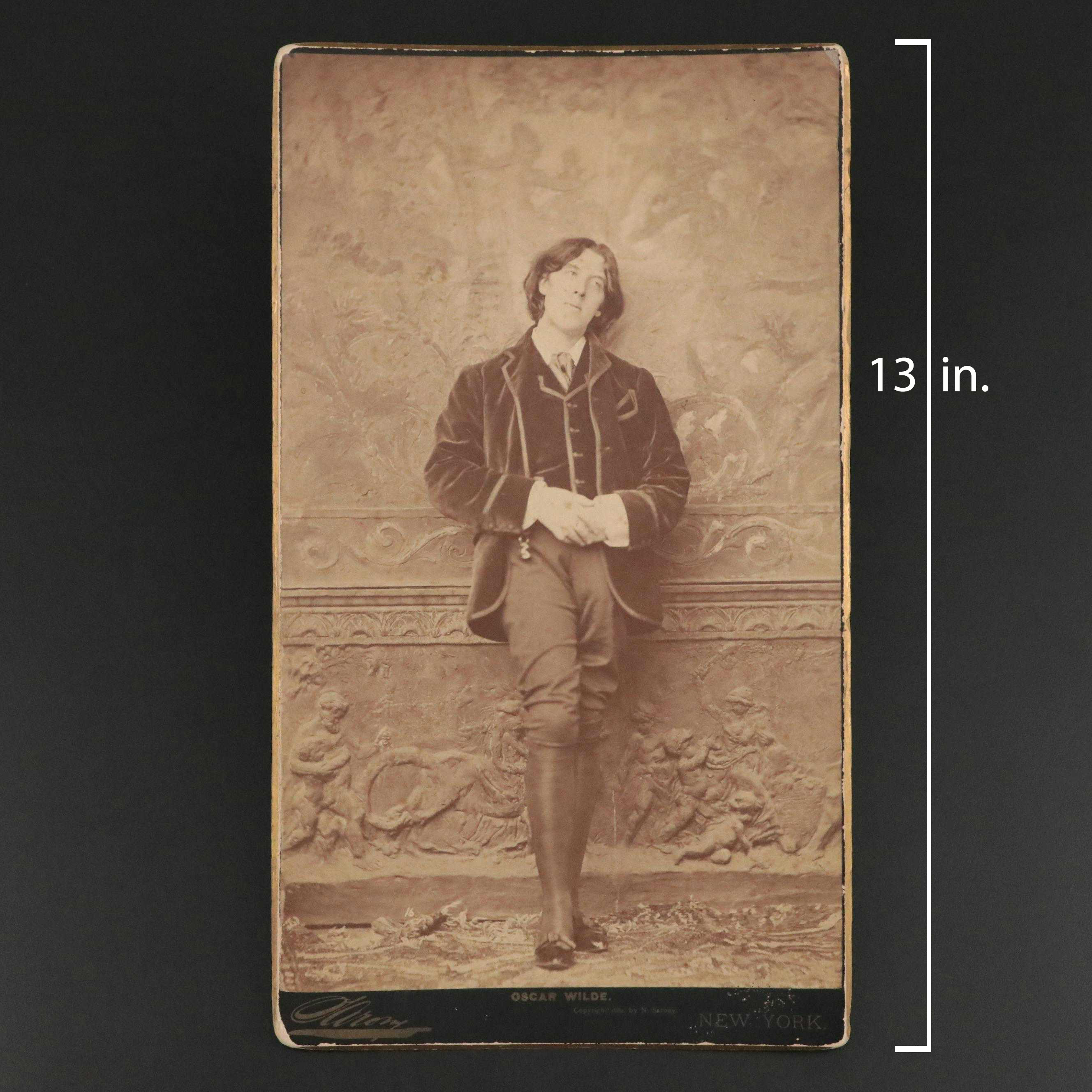 Large Format Carte de Visite Photograph of Oscar Wilde, Late 19th Century
