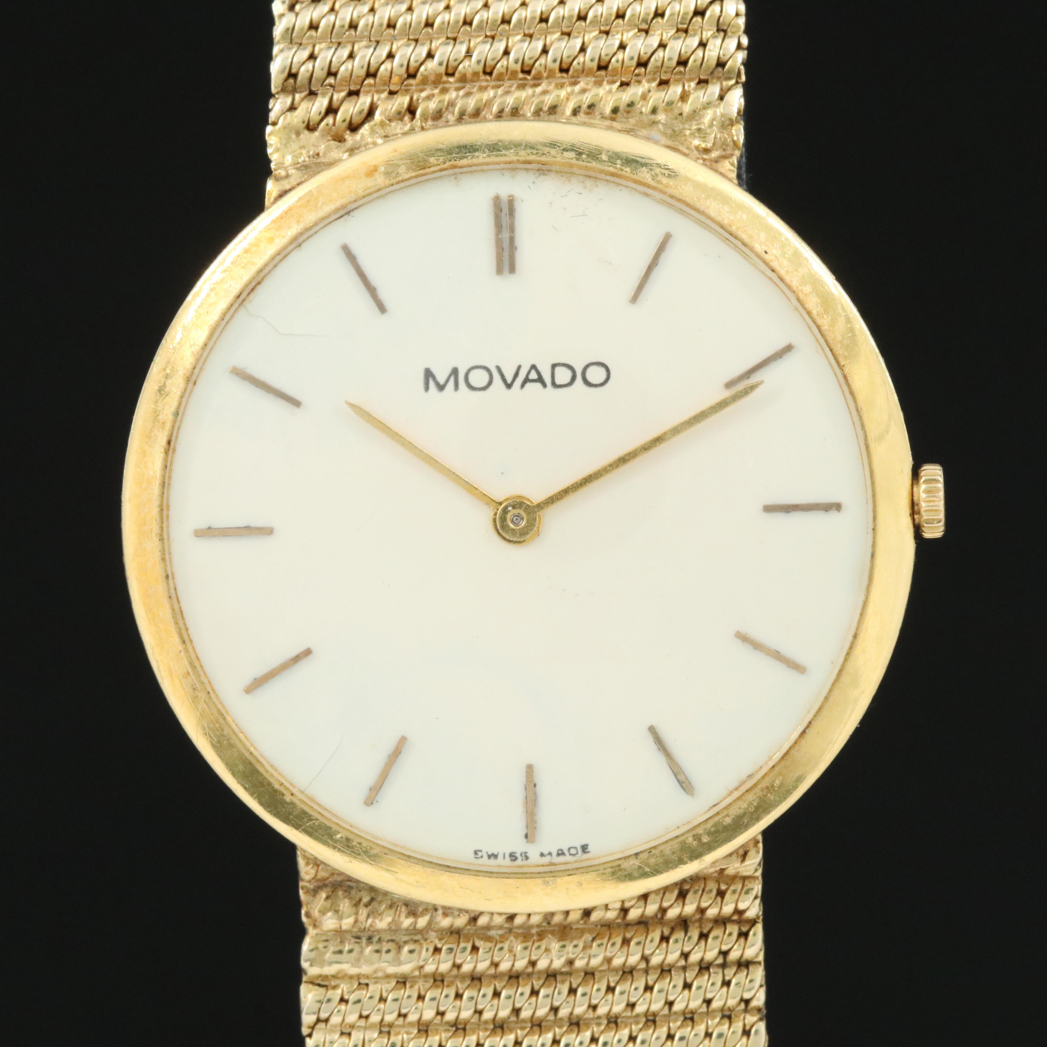 18K Movado Stem Wind Watch on Custom 14K Band