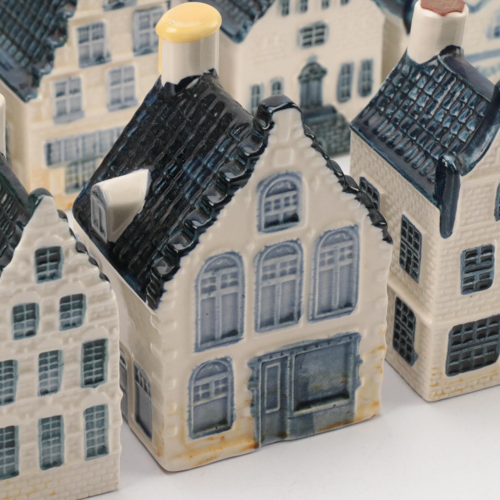 KLM Airlines Blue Delft's for Rynbende Porcelain House Decanters