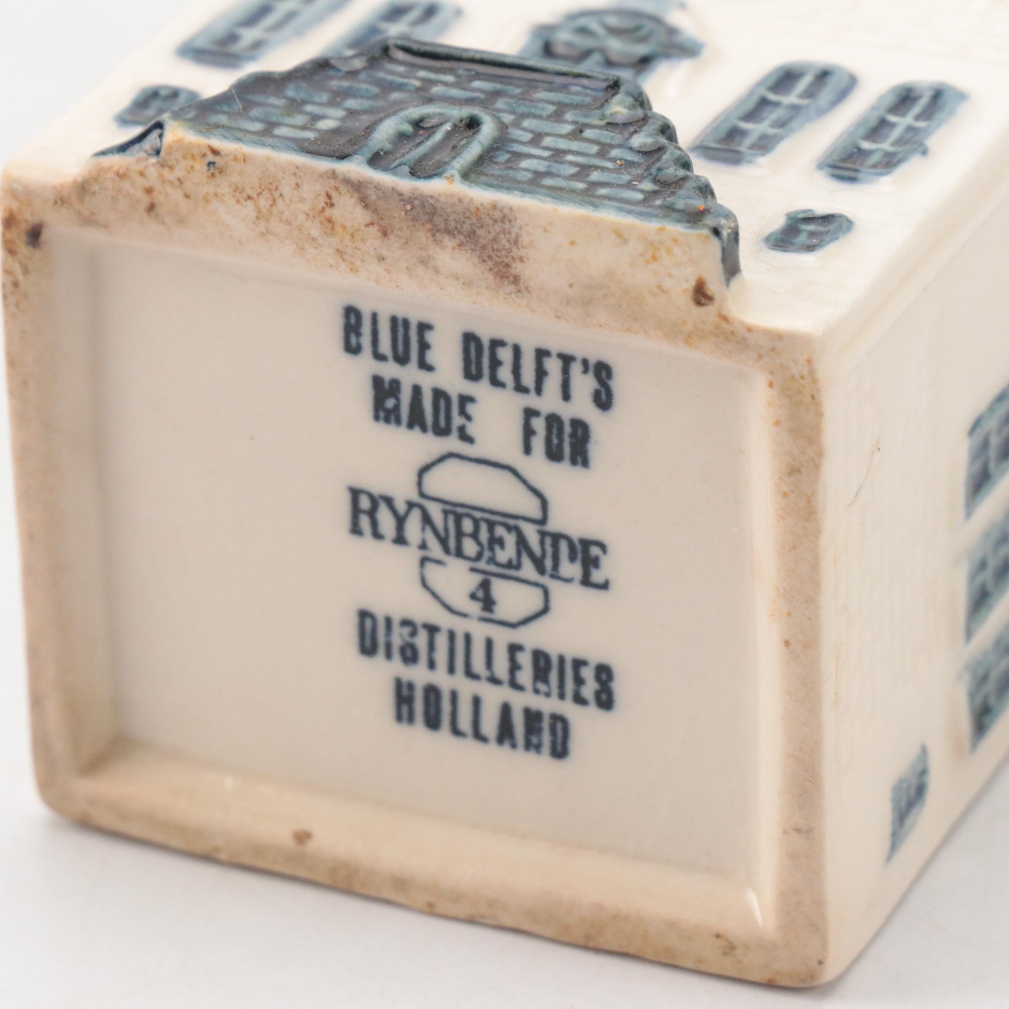 KLM Airlines Blue Delft's for Rynbende Porcelain House Decanters