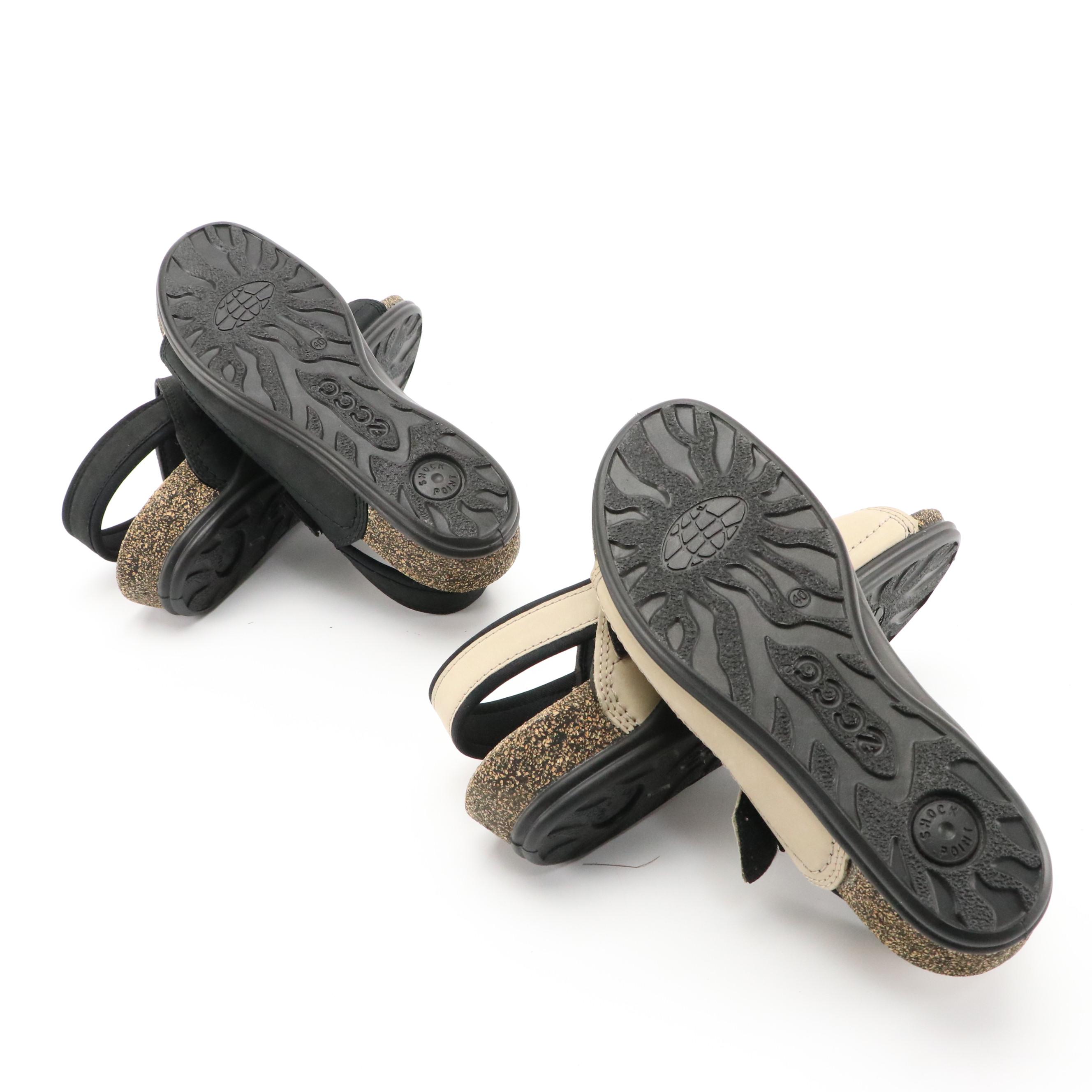 ECCO® Nubuck Leather Cosmo II Sandals with Boxes