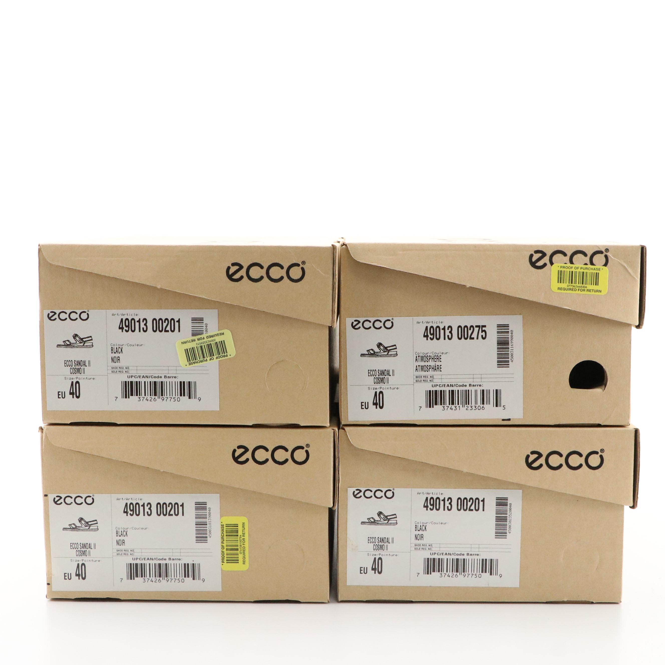 ECCO® Nubuck Leather Cosmo II Sandals with Boxes