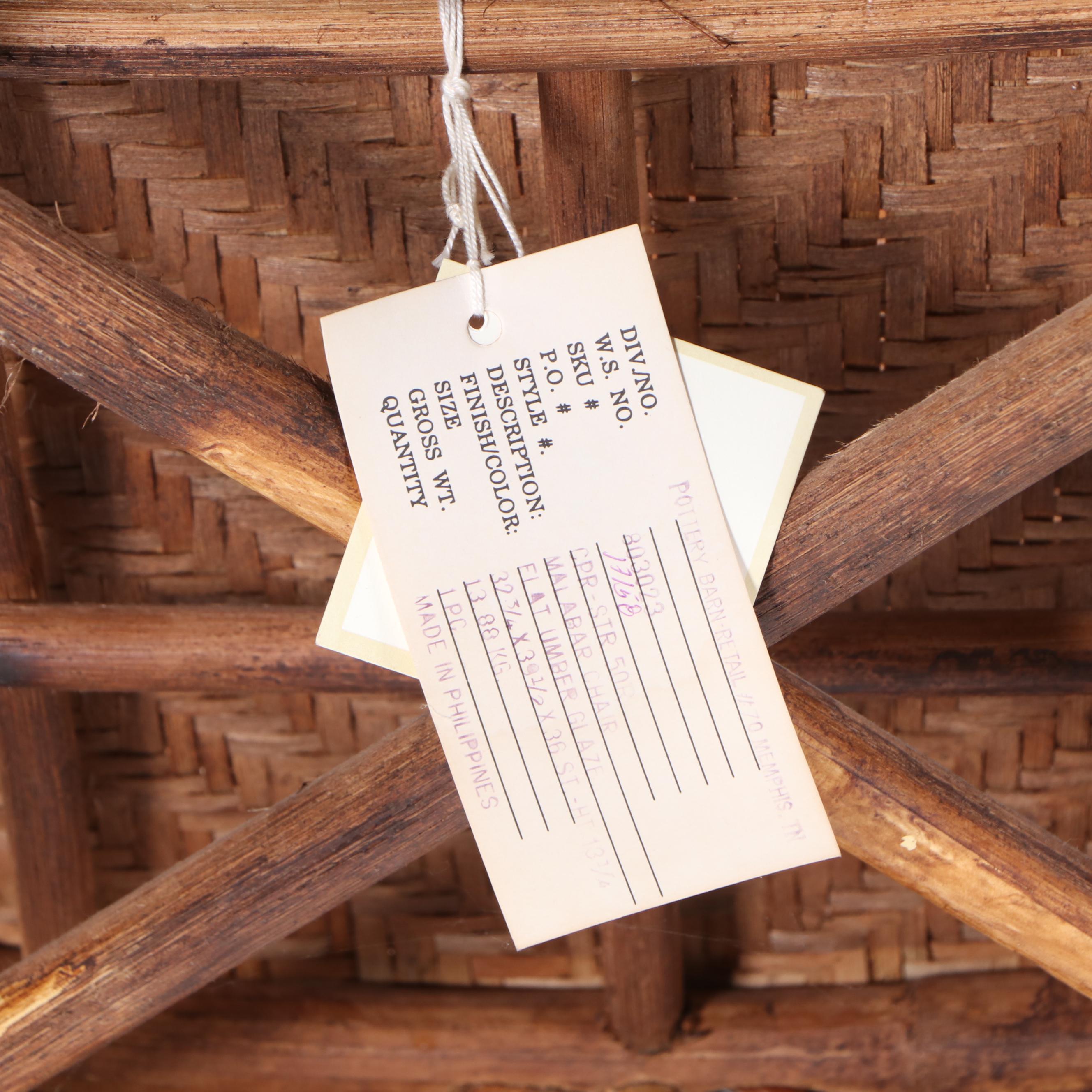 Pottery Barn "Malabar" Wicker and Rattan Lounge Chair with Ottoman