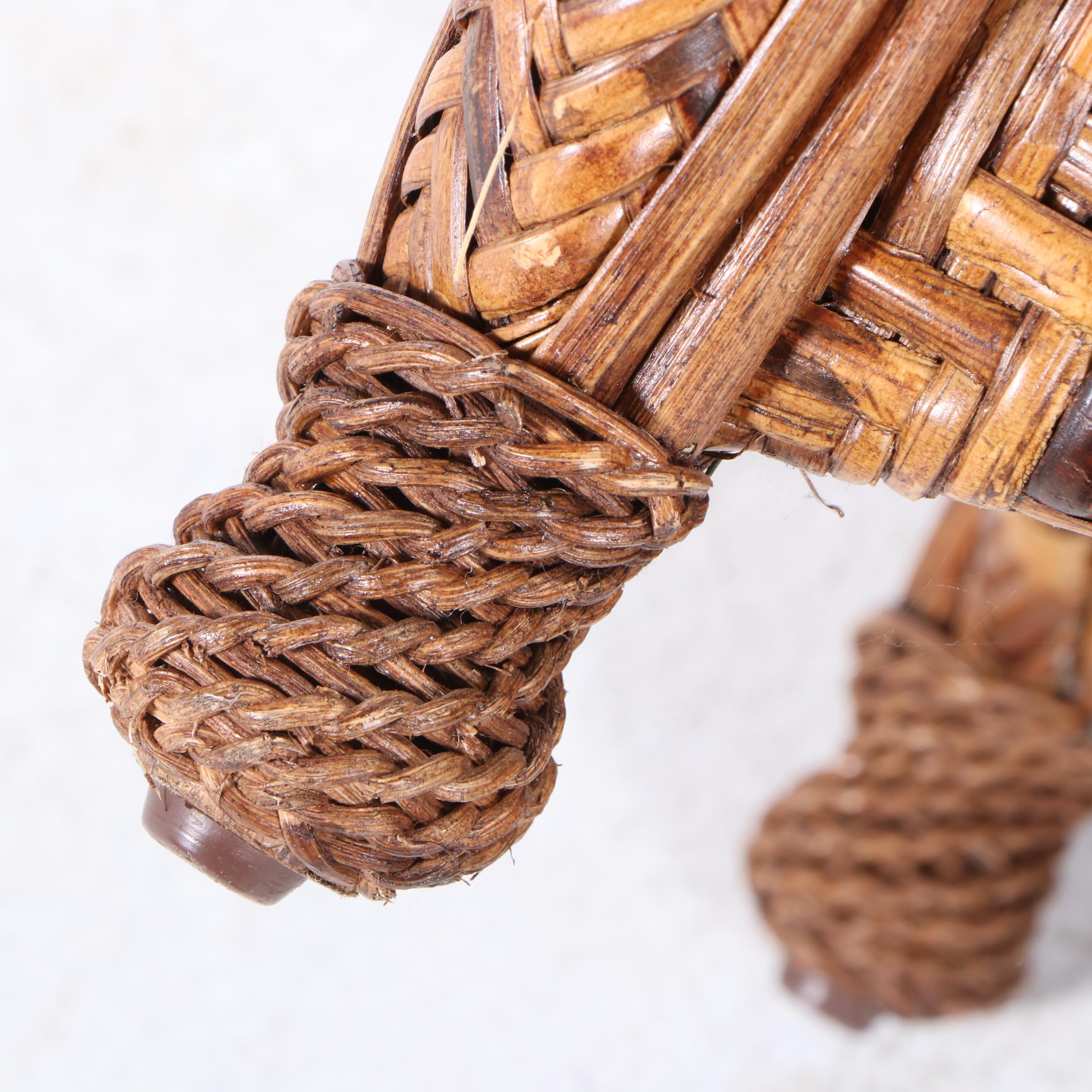 Pottery Barn "Malabar" Wicker and Rattan Lounge Chair with Ottoman