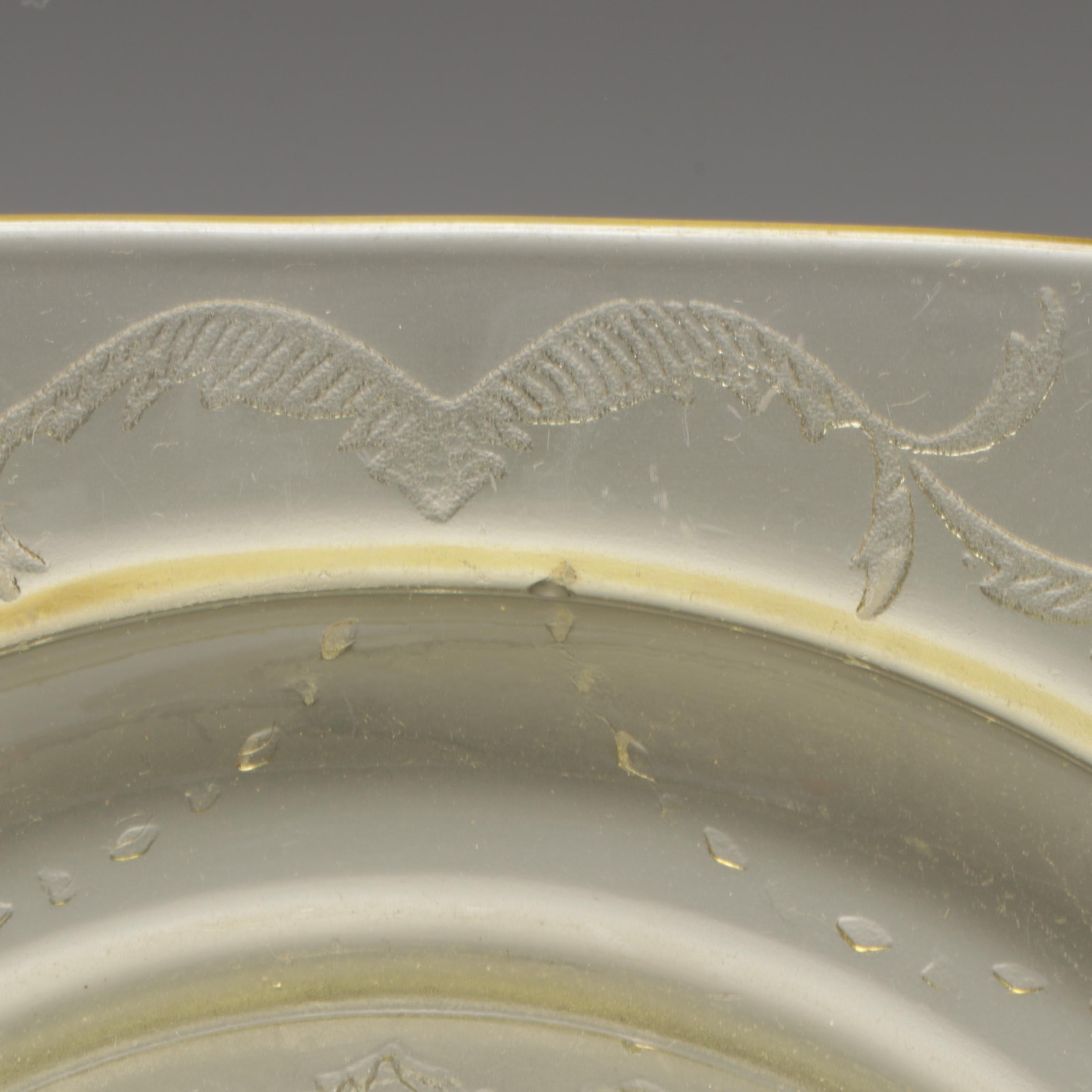 Indiana Glass "Lorain Yellow" Salad Plates with Green Glass Drinkware