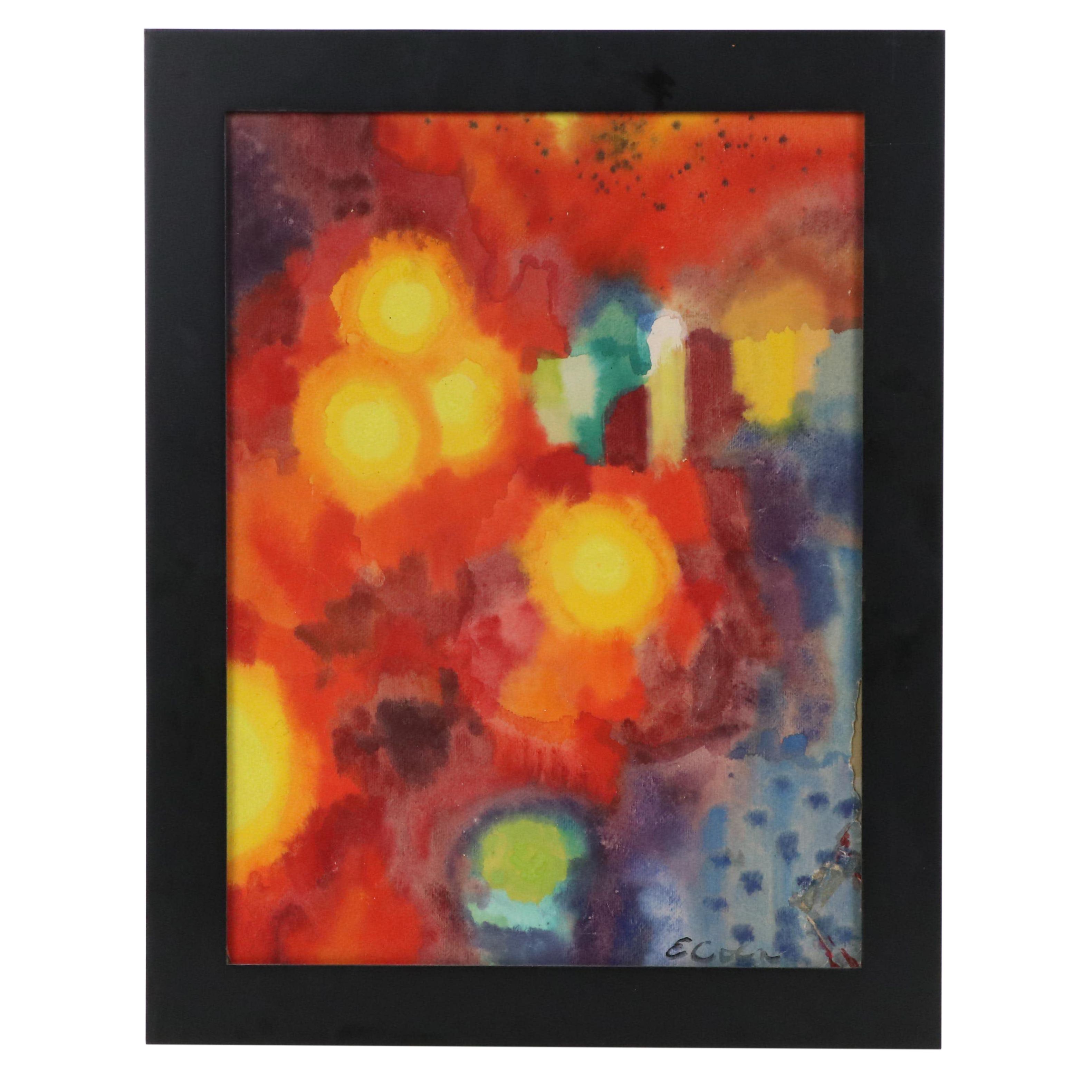 Eleanor Coen Abstract Non-Objective Watercolor Painting