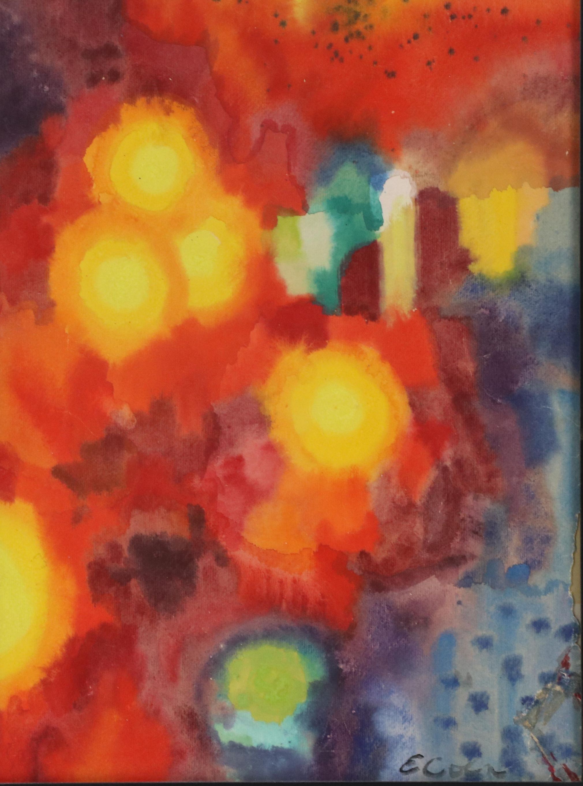 Eleanor Coen Abstract Non-Objective Watercolor Painting