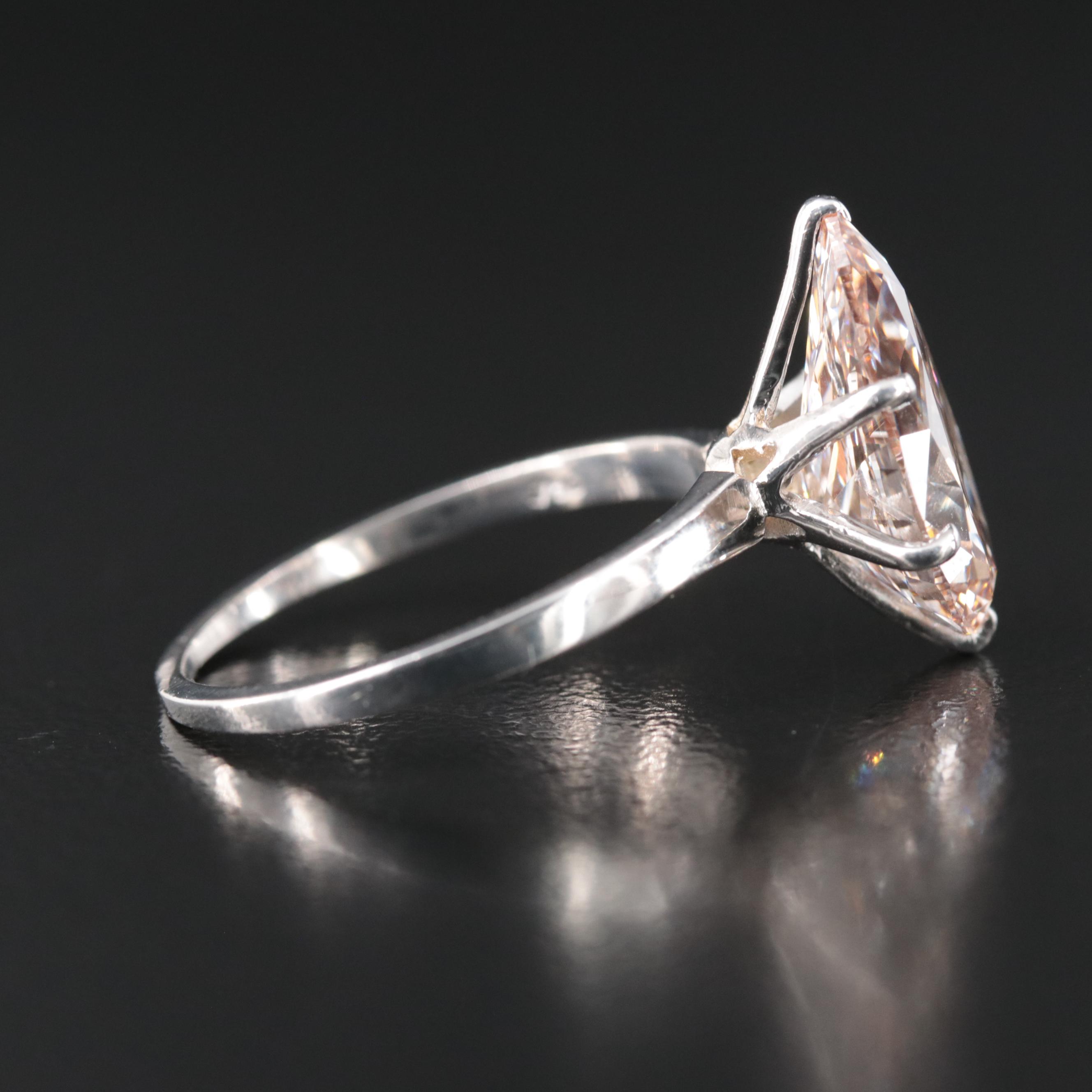 18K 5.23 CT (Origin Undetermined) Fancy Pink Diamond Solitaire Ring