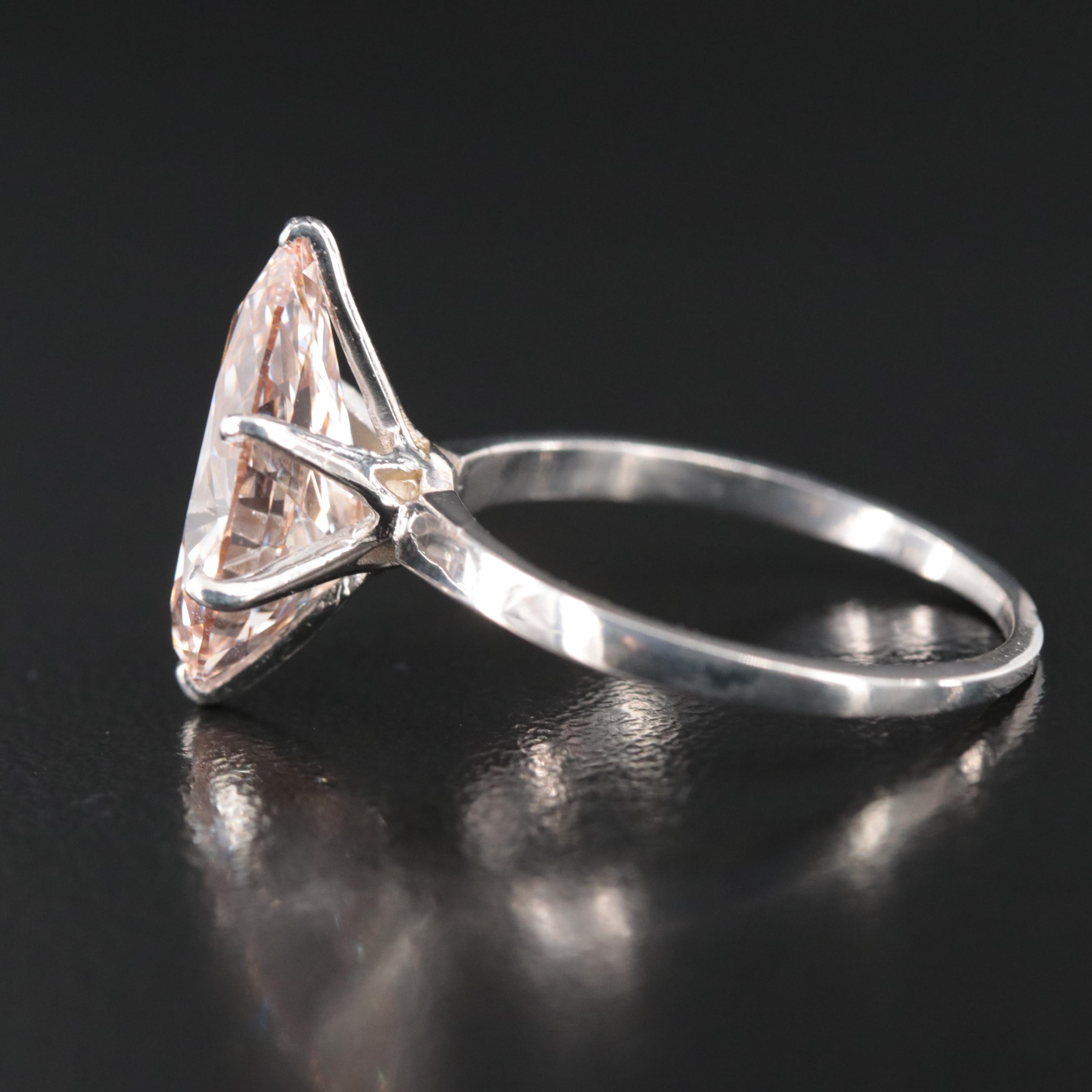 18K 5.23 CT (Origin Undetermined) Fancy Pink Diamond Solitaire Ring