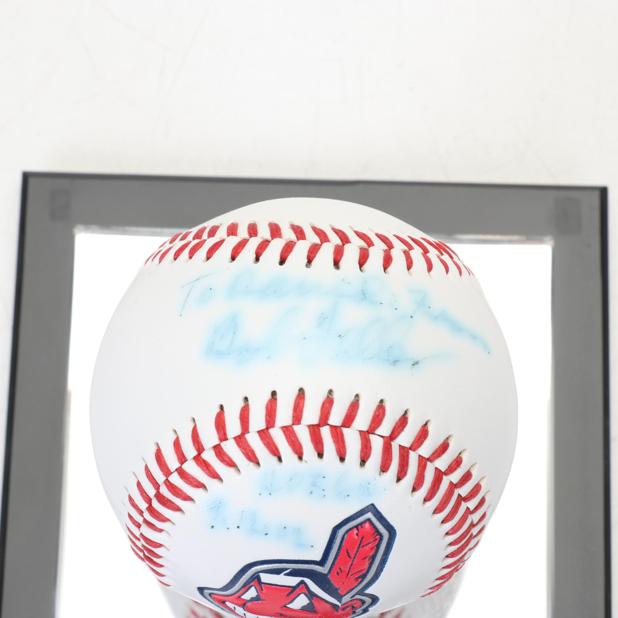 Cleveland Indians Baseball Signed by Bob Feller, 2002