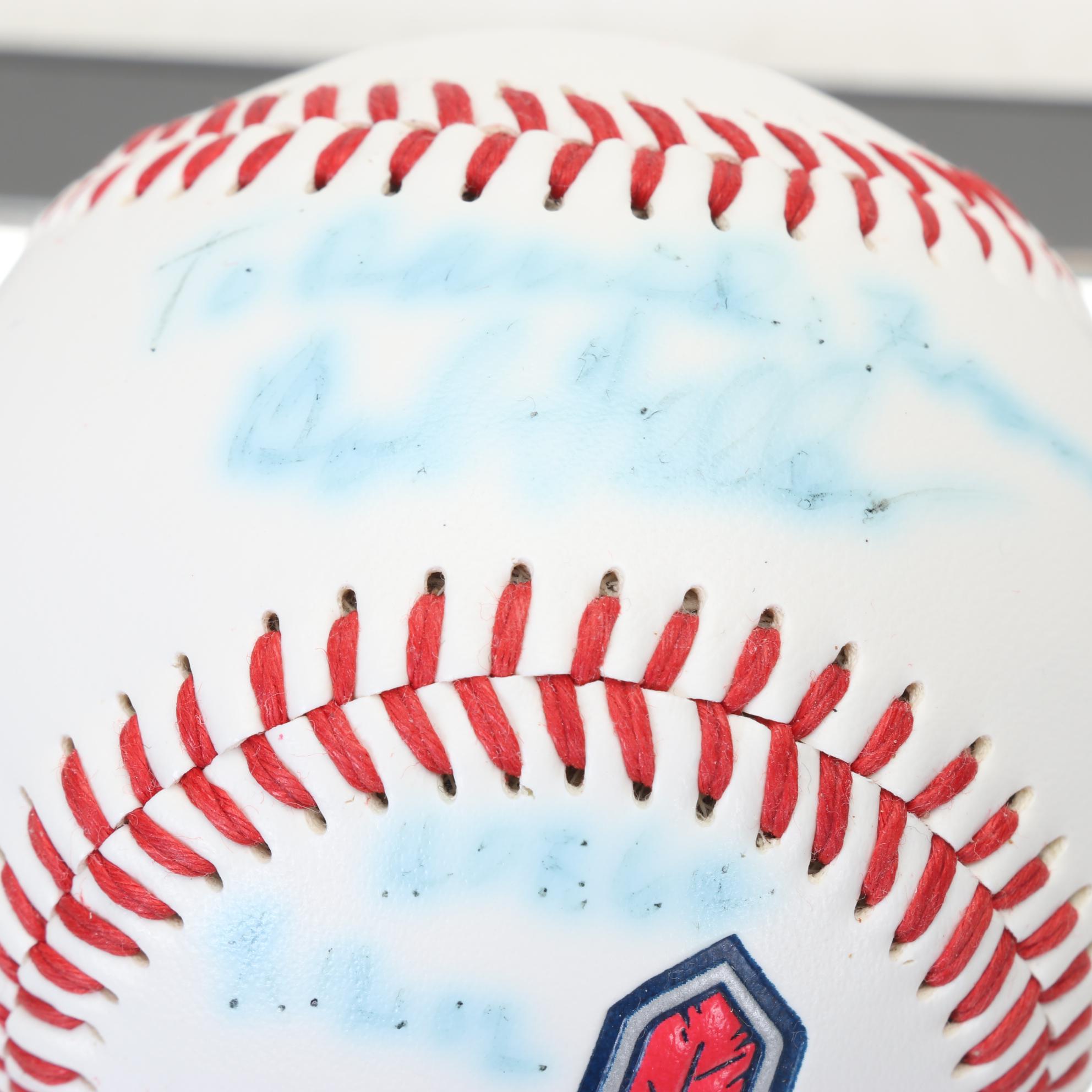 Cleveland Indians Baseball Signed by Bob Feller, 2002