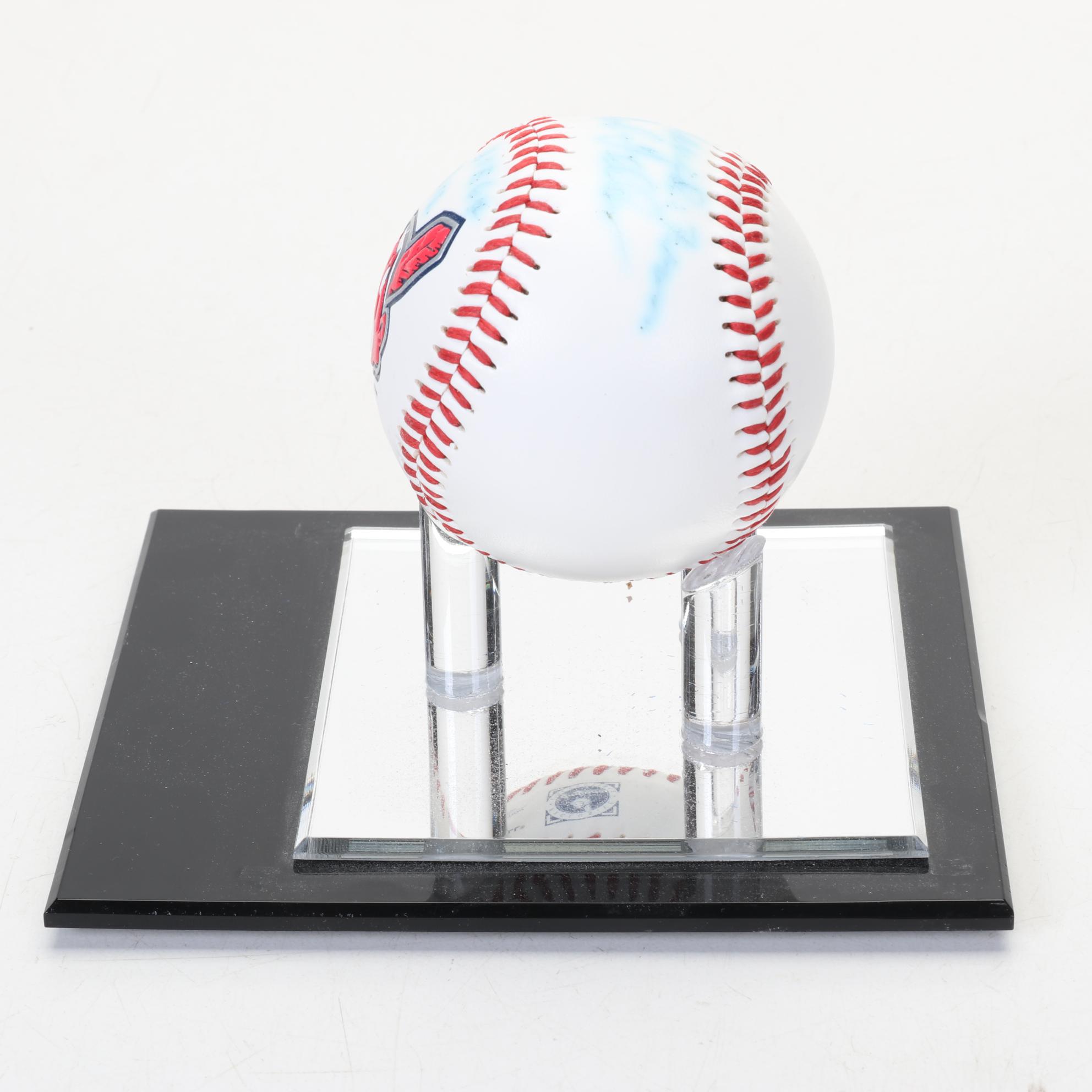 Cleveland Indians Baseball Signed by Bob Feller, 2002