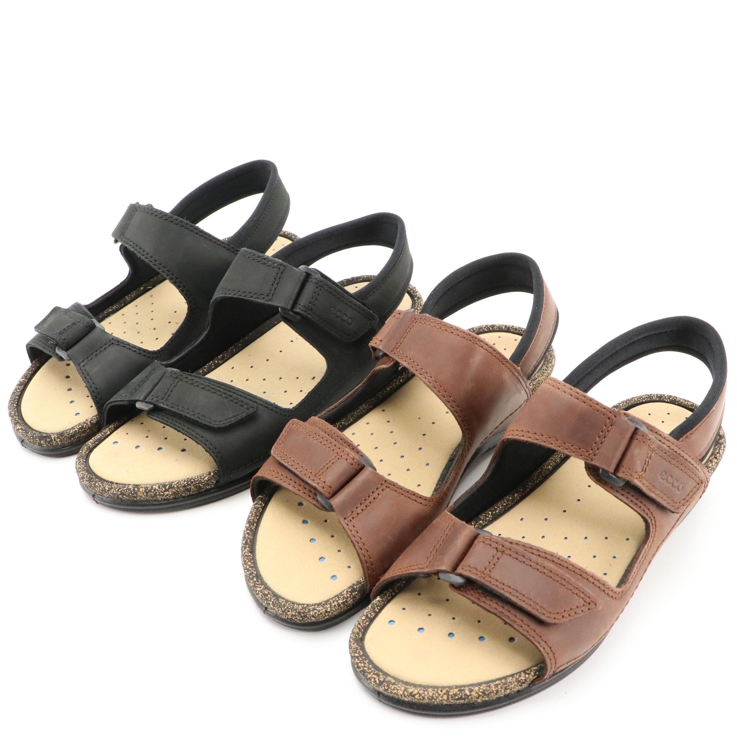 ECCO® Nubuck Leather Cosmo II Sandals with Boxes