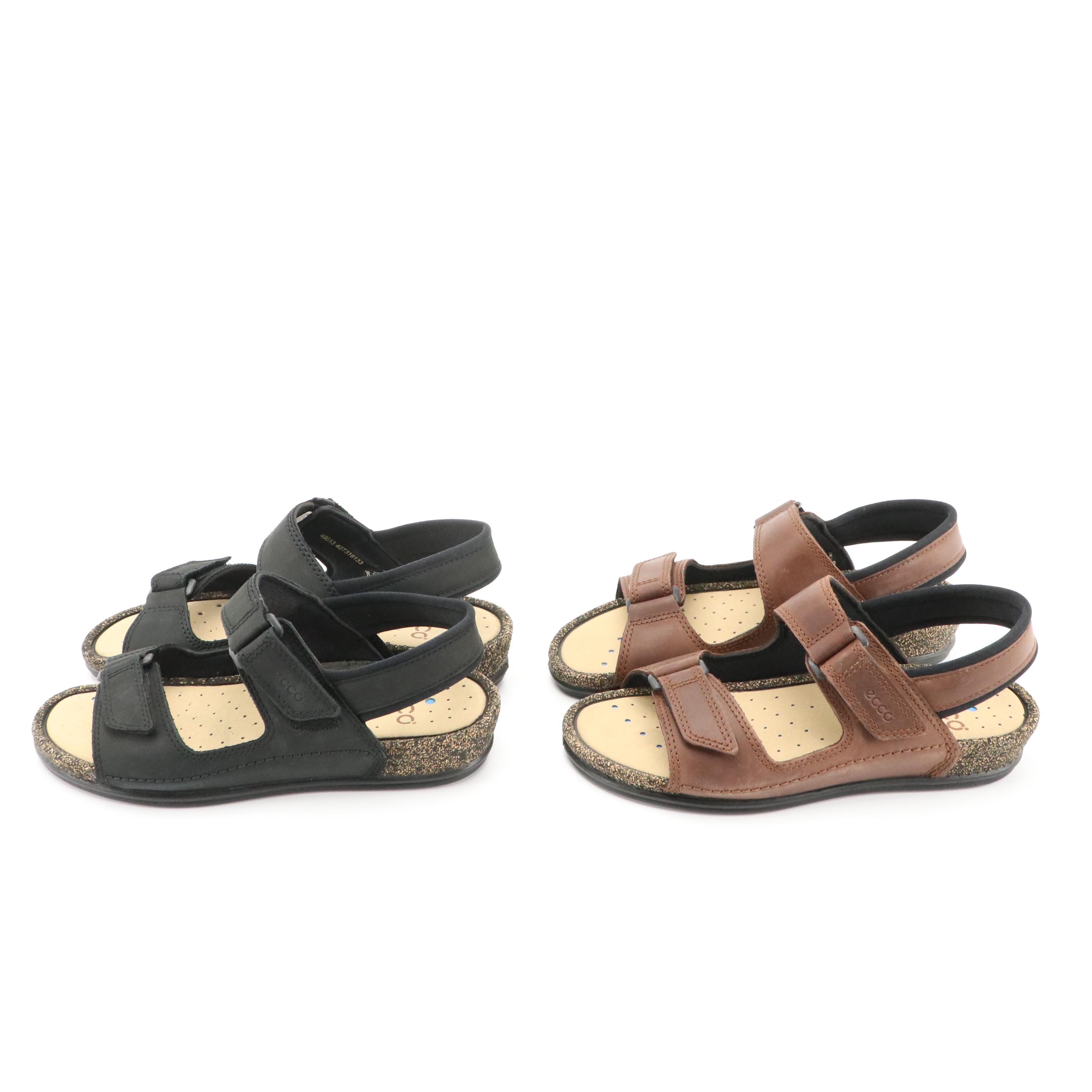 ECCO® Nubuck Leather Cosmo II Sandals with Boxes